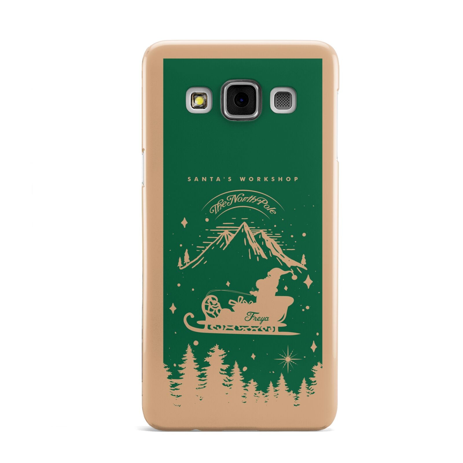 Green Personalised Santas Sleigh Samsung Galaxy A3 Case