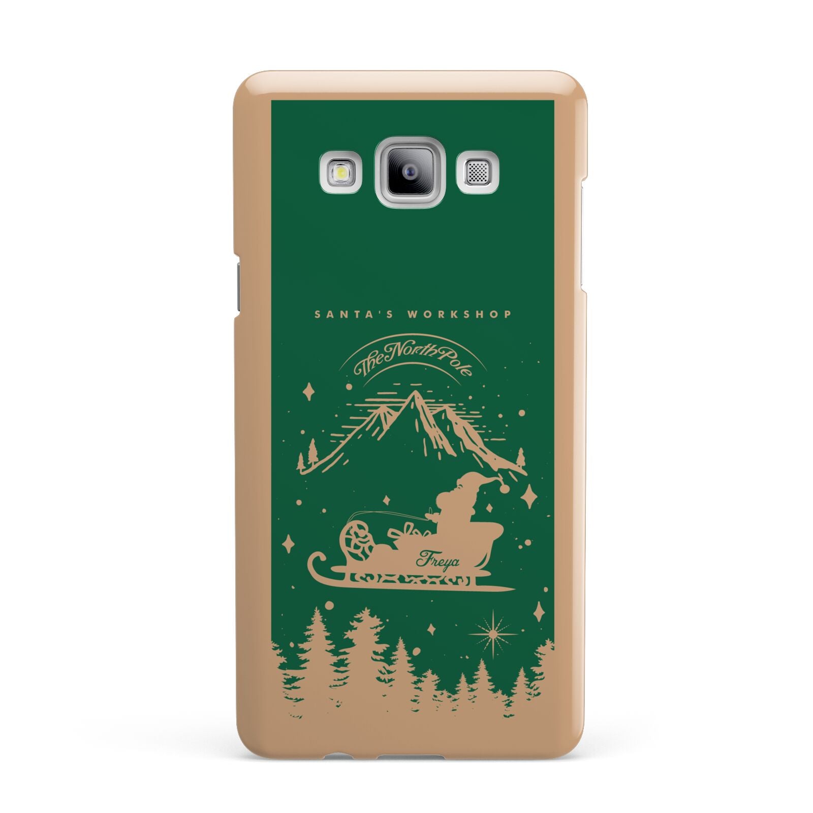 Green Personalised Santas Sleigh Samsung Galaxy A7 2015 Case