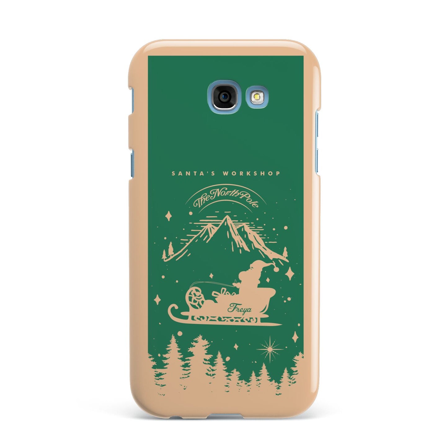 Green Personalised Santas Sleigh Samsung Galaxy A7 2017 Case