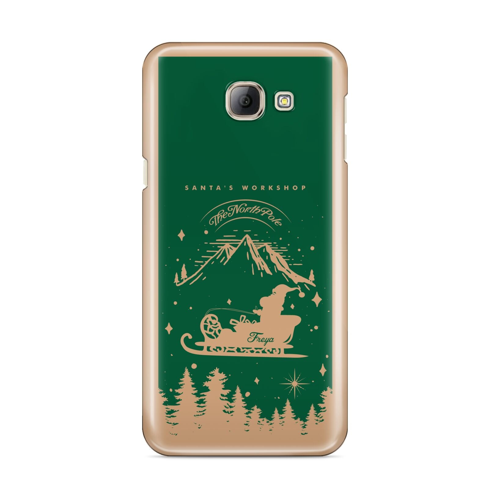 Green Personalised Santas Sleigh Samsung Galaxy A8 2016 Case