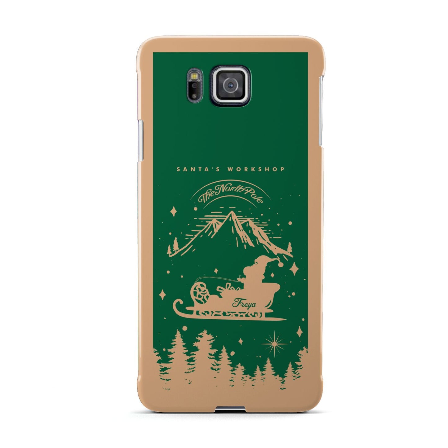 Green Personalised Santas Sleigh Samsung Galaxy Alpha Case