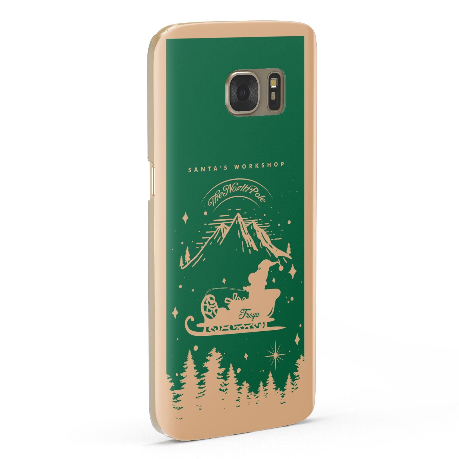 Green Personalised Santas Sleigh Samsung Galaxy Case Fourty Five Degrees