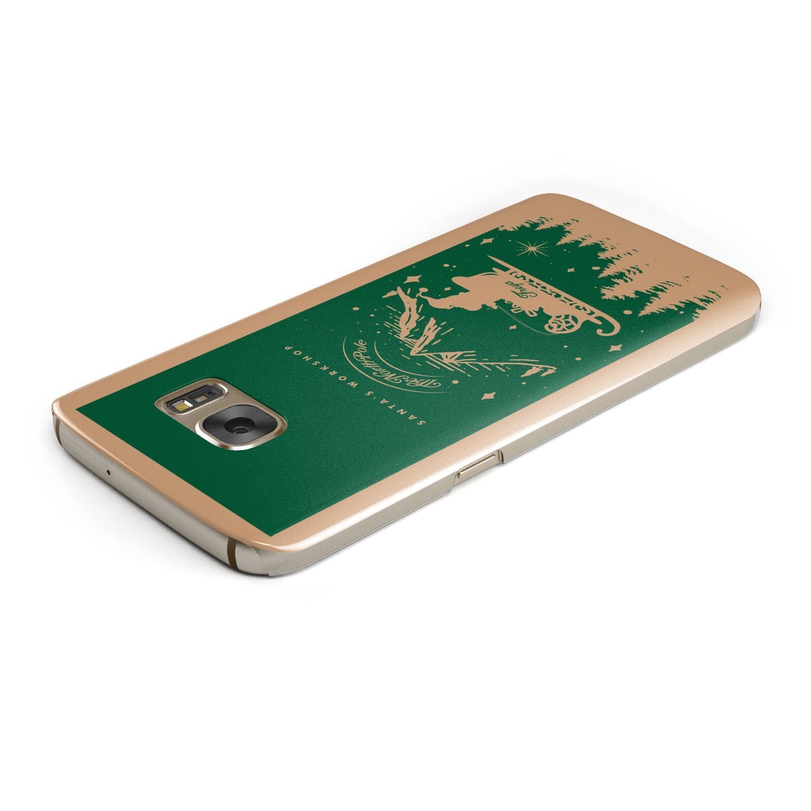 Green Personalised Santas Sleigh Samsung Galaxy Case Top Cutout