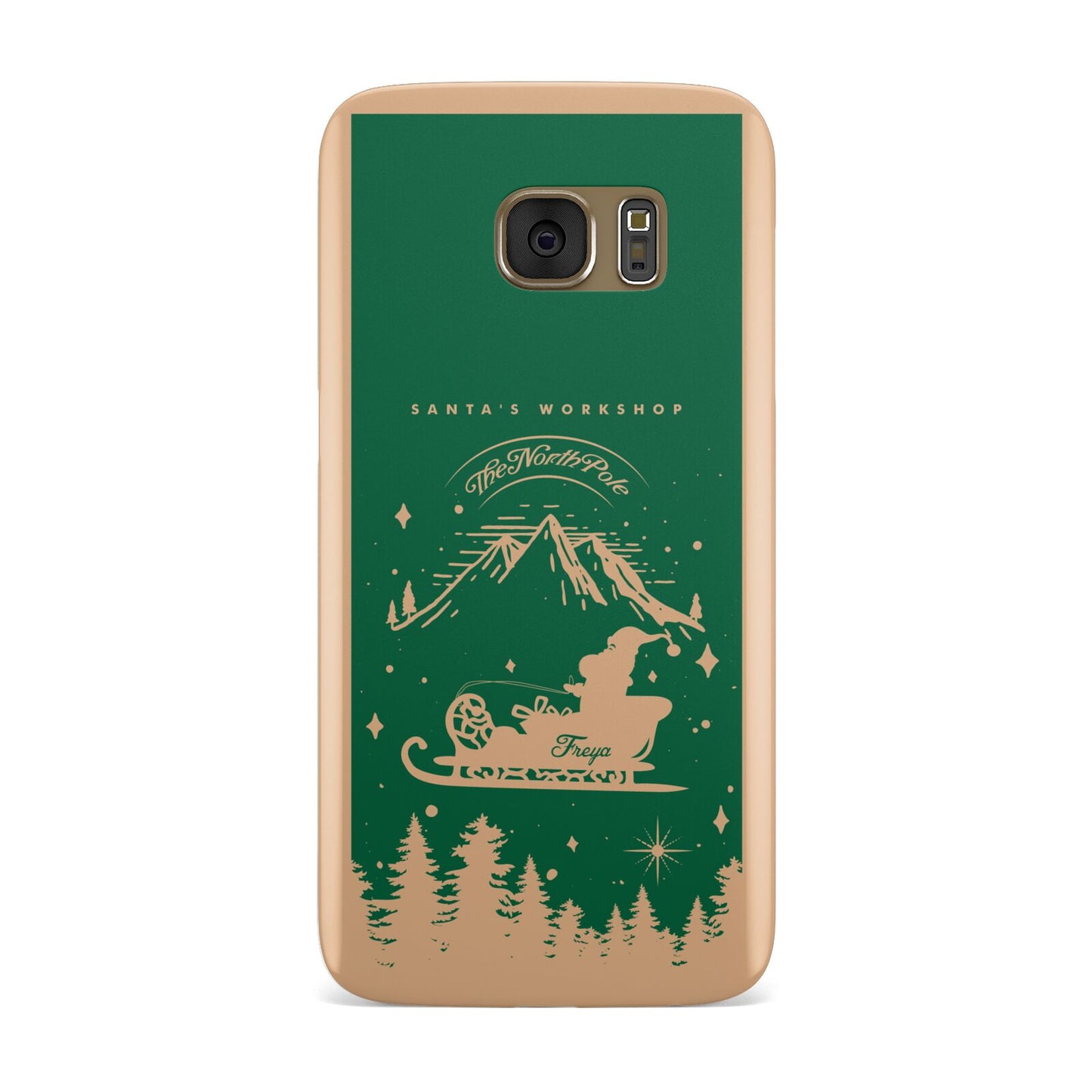 Green Personalised Santas Sleigh Samsung Galaxy Case