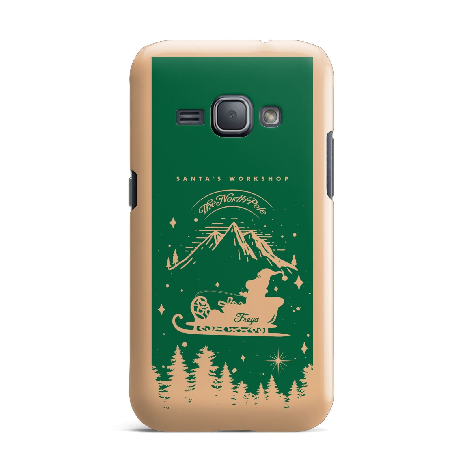 Green Personalised Santas Sleigh Samsung Galaxy J1 2016 Case