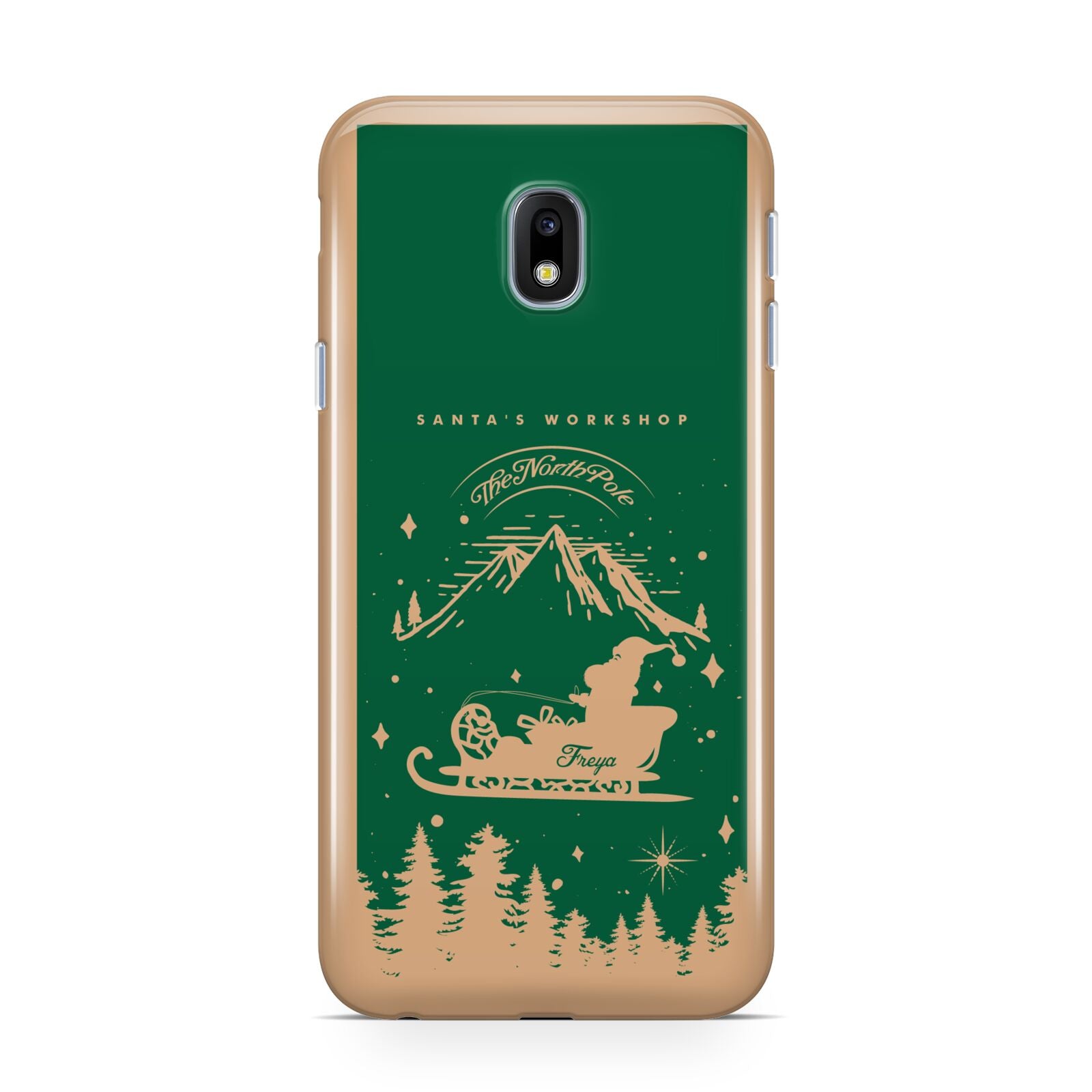 Green Personalised Santas Sleigh Samsung Galaxy J3 2017 Case