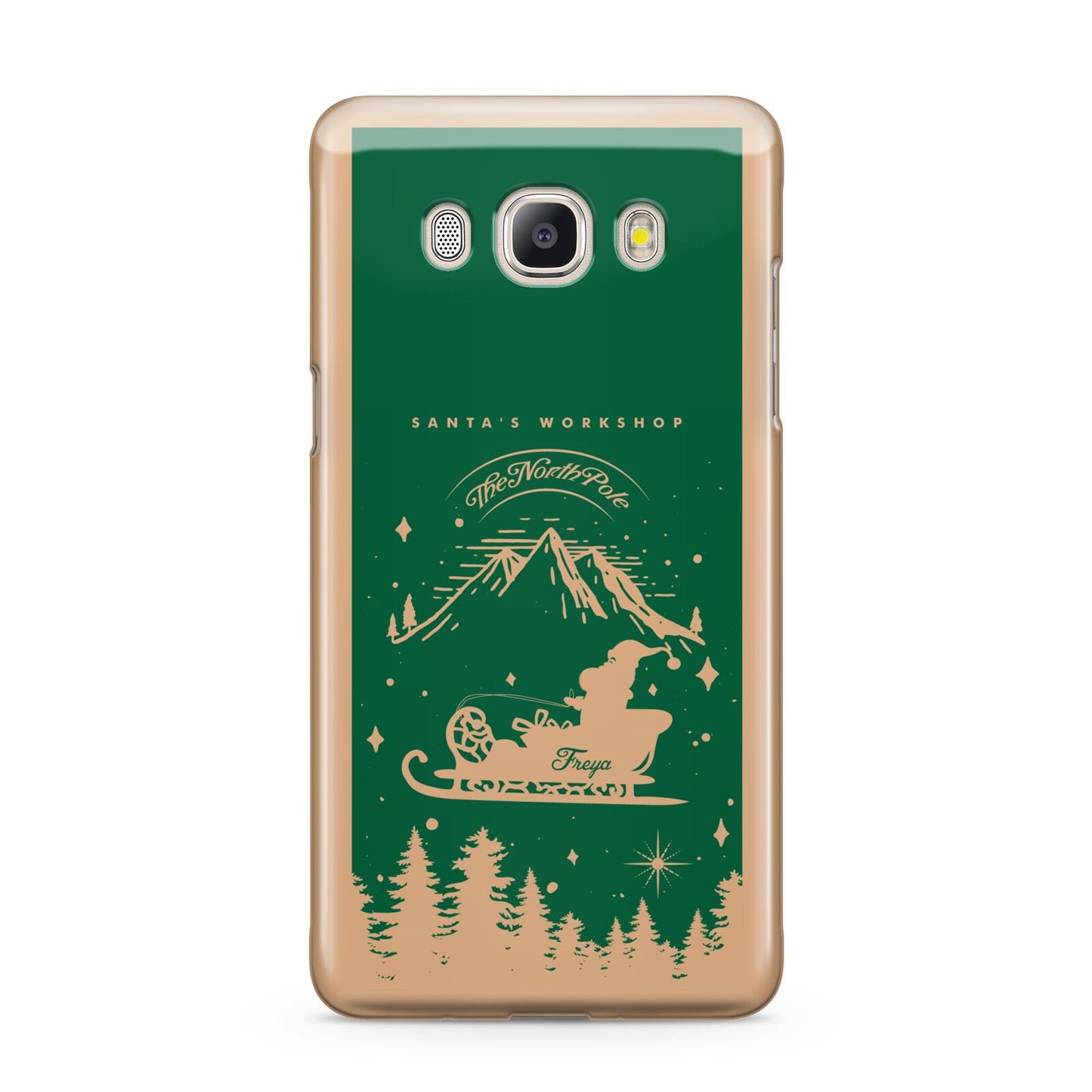 Green Personalised Santas Sleigh Samsung Galaxy J5 2016 Case