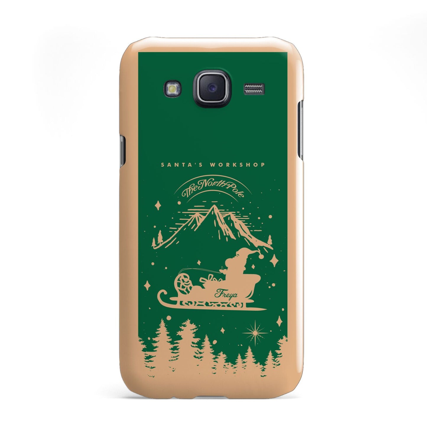 Green Personalised Santas Sleigh Samsung Galaxy J5 Case