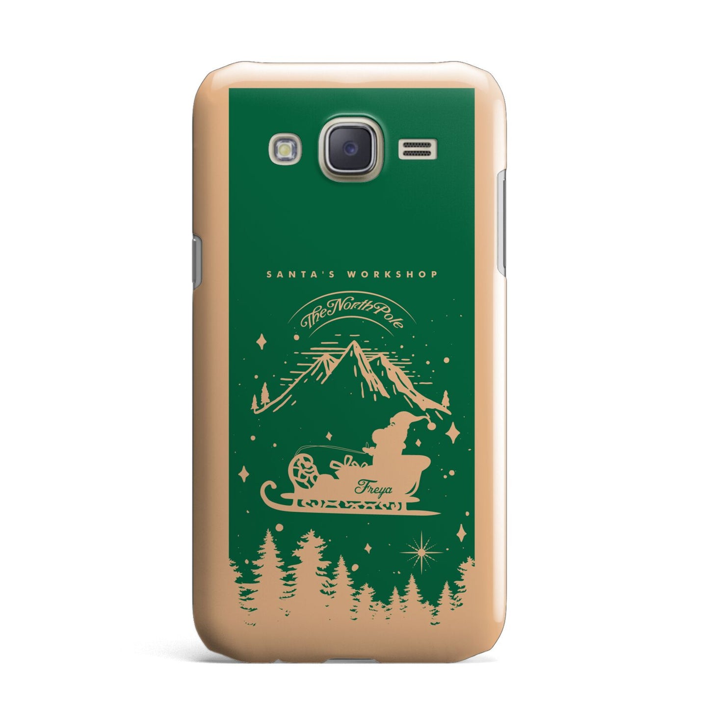 Green Personalised Santas Sleigh Samsung Galaxy J7 Case