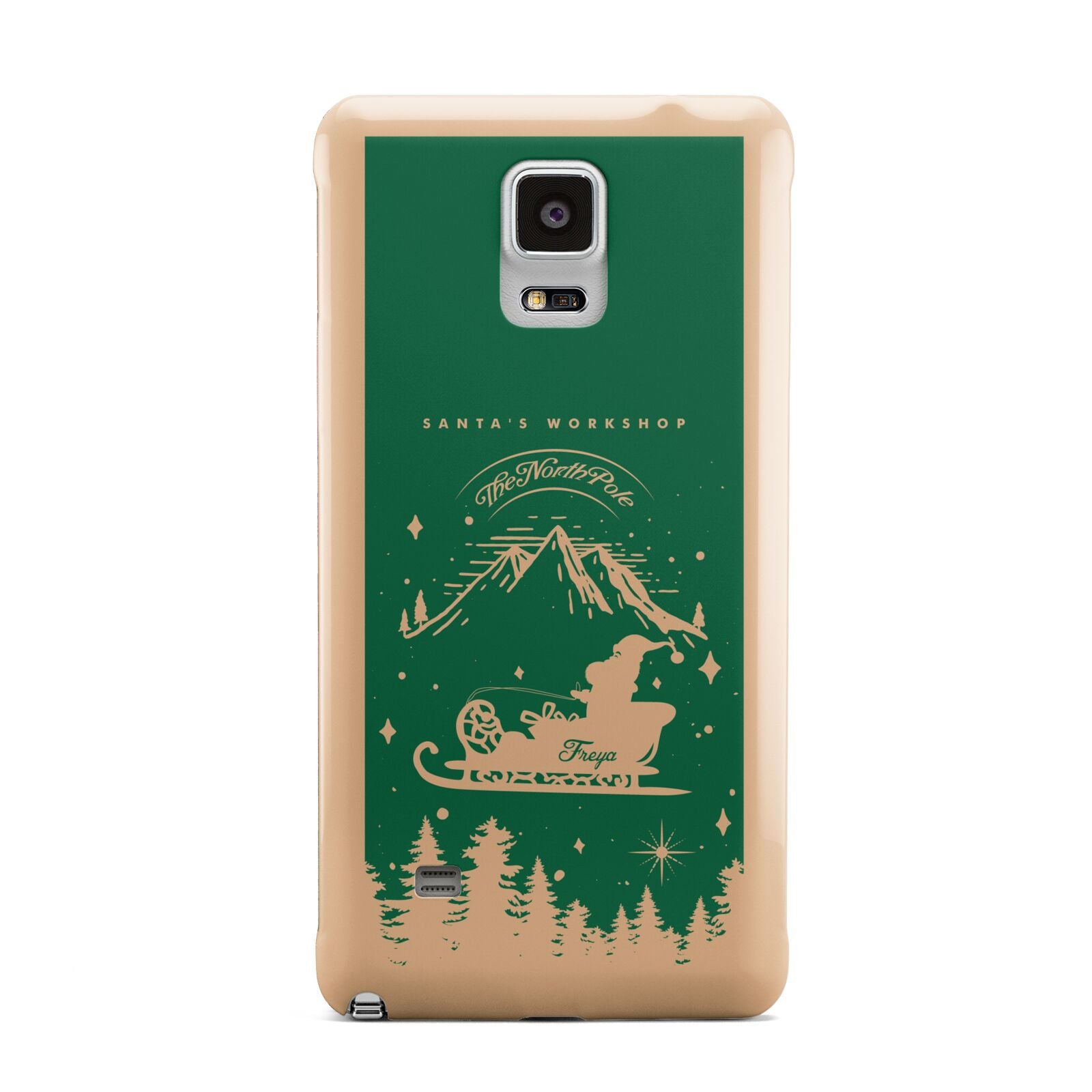 Green Personalised Santas Sleigh Samsung Galaxy Note 4 Case