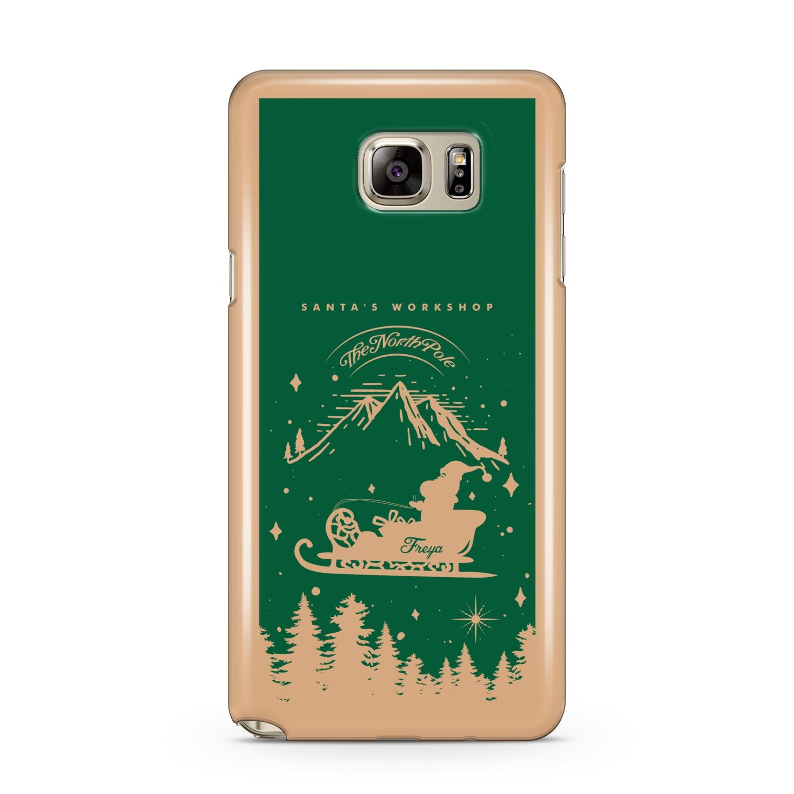 Green Personalised Santas Sleigh Samsung Galaxy Note 5 Case