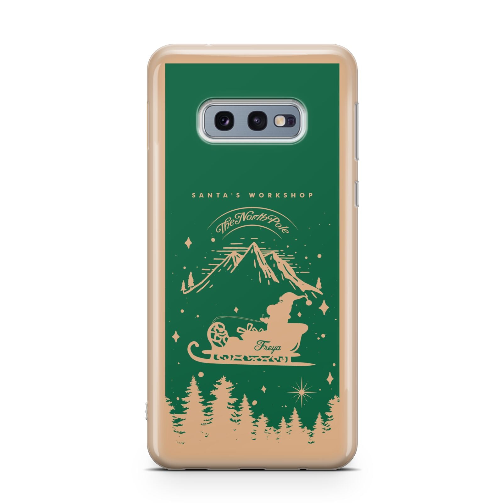 Green Personalised Santas Sleigh Samsung Galaxy S10E Case