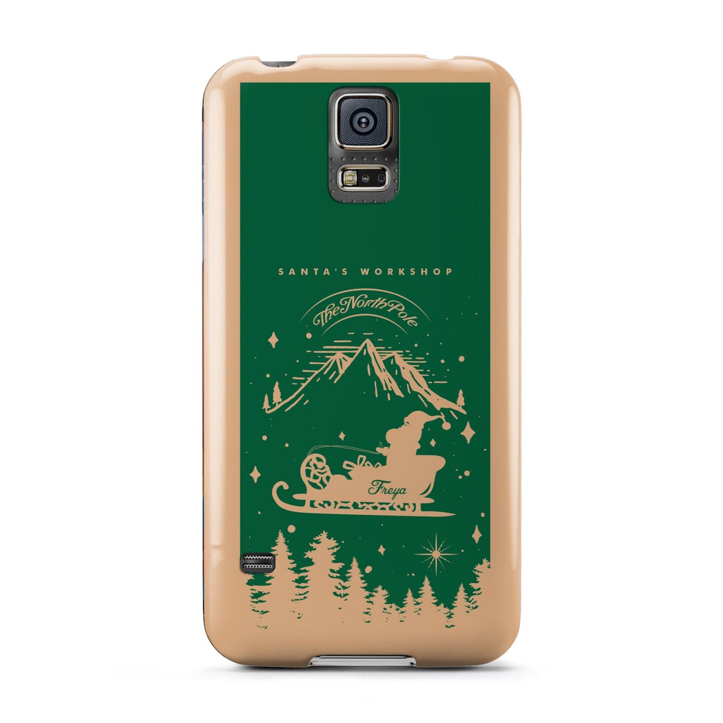 Green Personalised Santas Sleigh Samsung Galaxy S5 Case