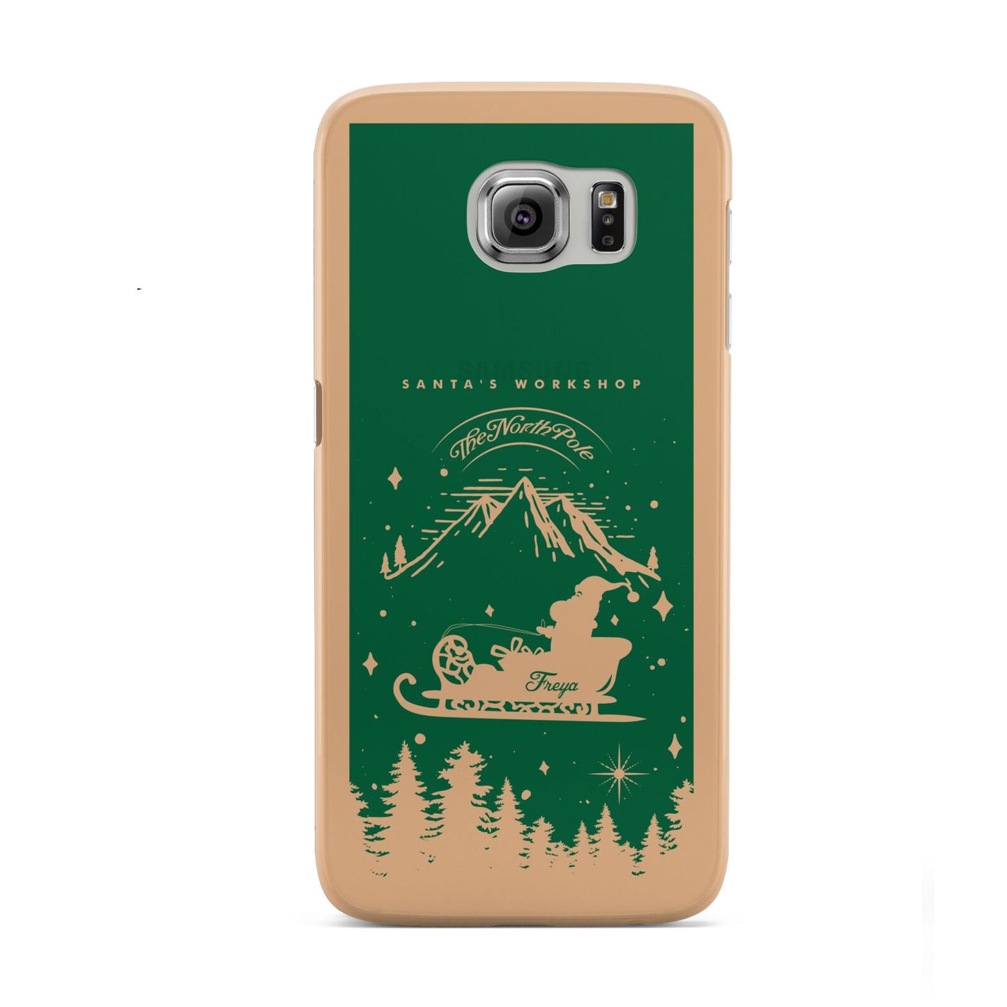 Green Personalised Santas Sleigh Samsung Galaxy S6 Case