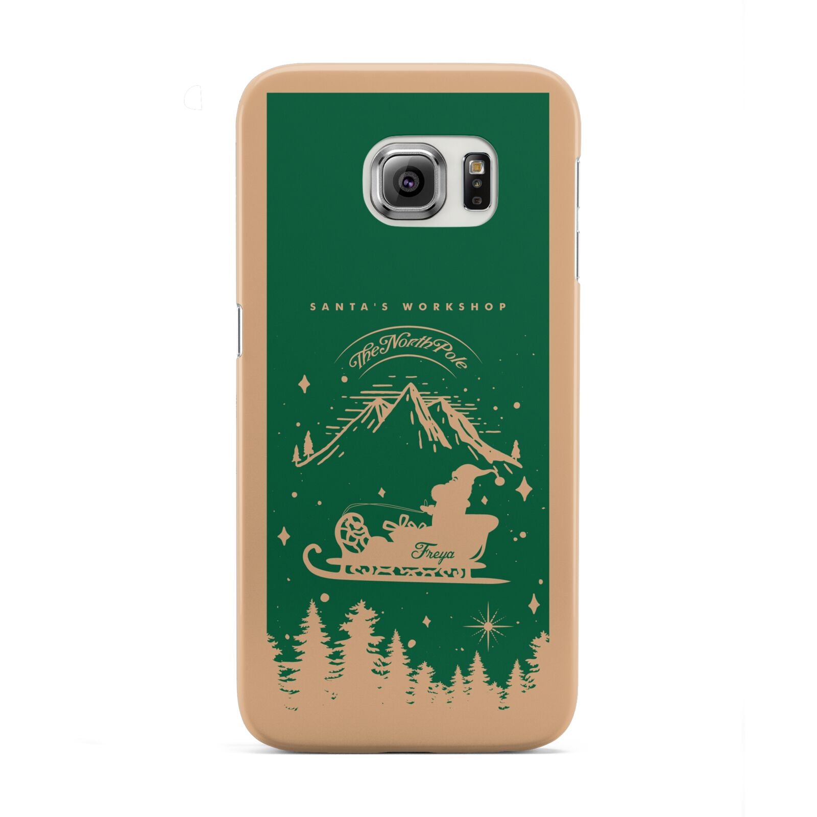 Green Personalised Santas Sleigh Samsung Galaxy S6 Edge Case