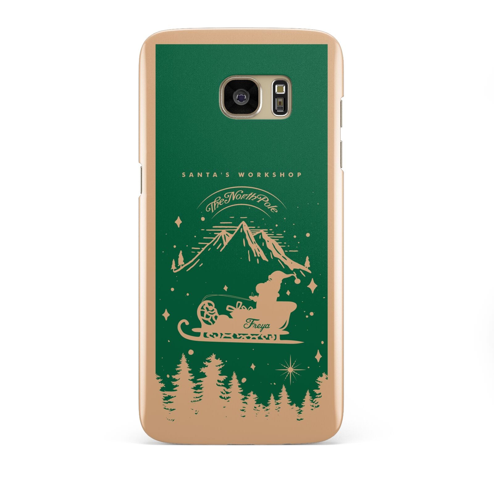 Green Personalised Santas Sleigh Samsung Galaxy S7 Edge Case