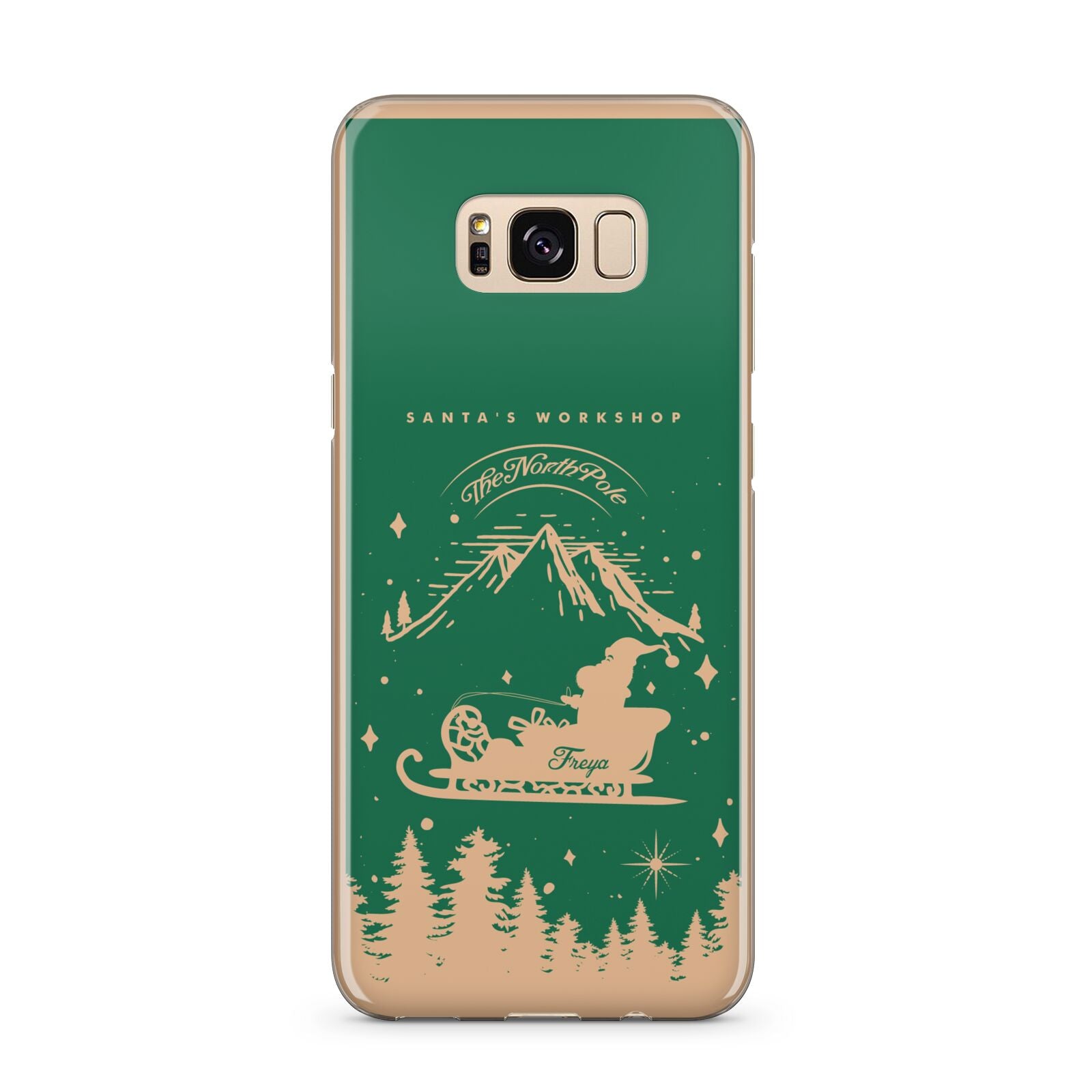 Green Personalised Santas Sleigh Samsung Galaxy S8 Plus Case