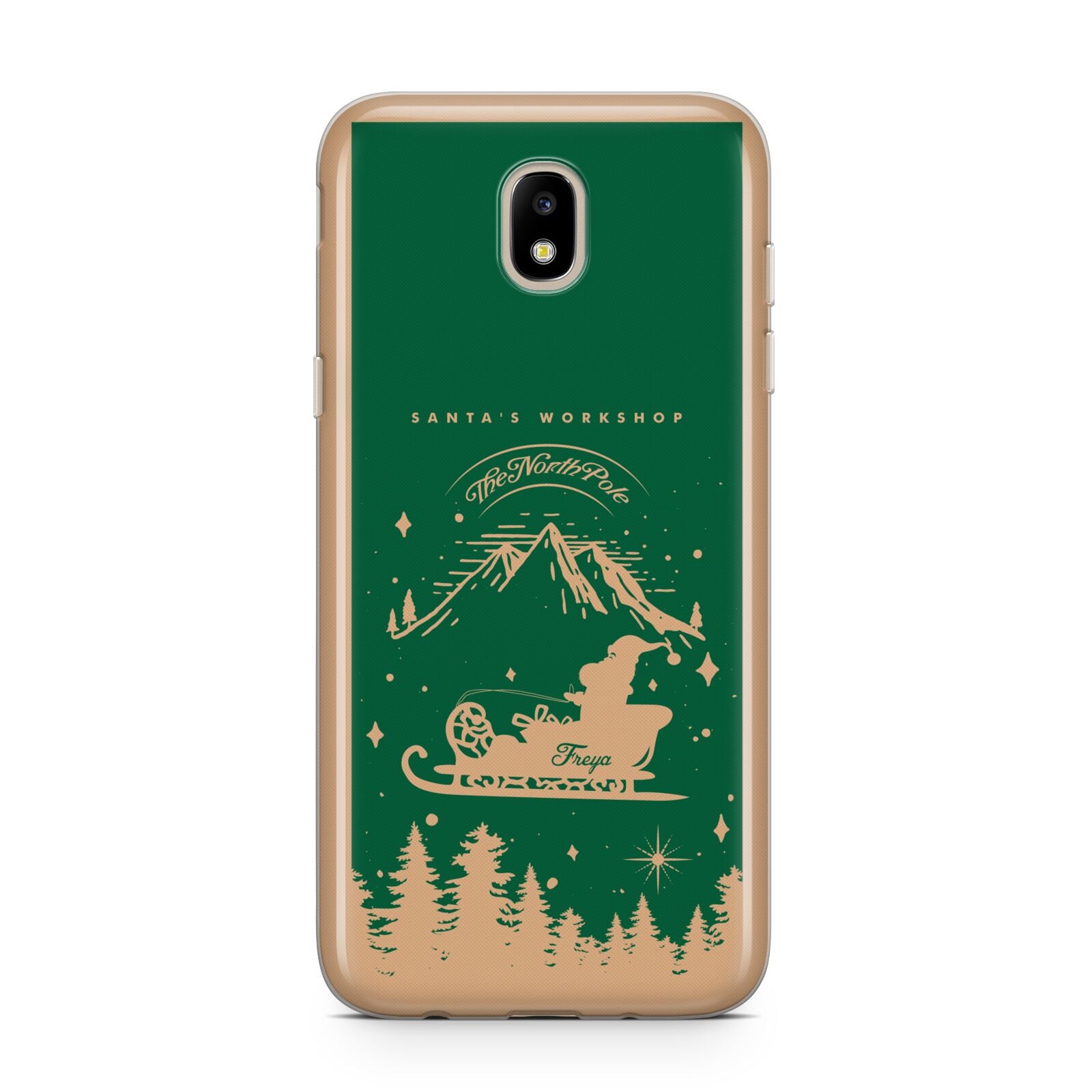 Green Personalised Santas Sleigh Samsung J5 2017 Case