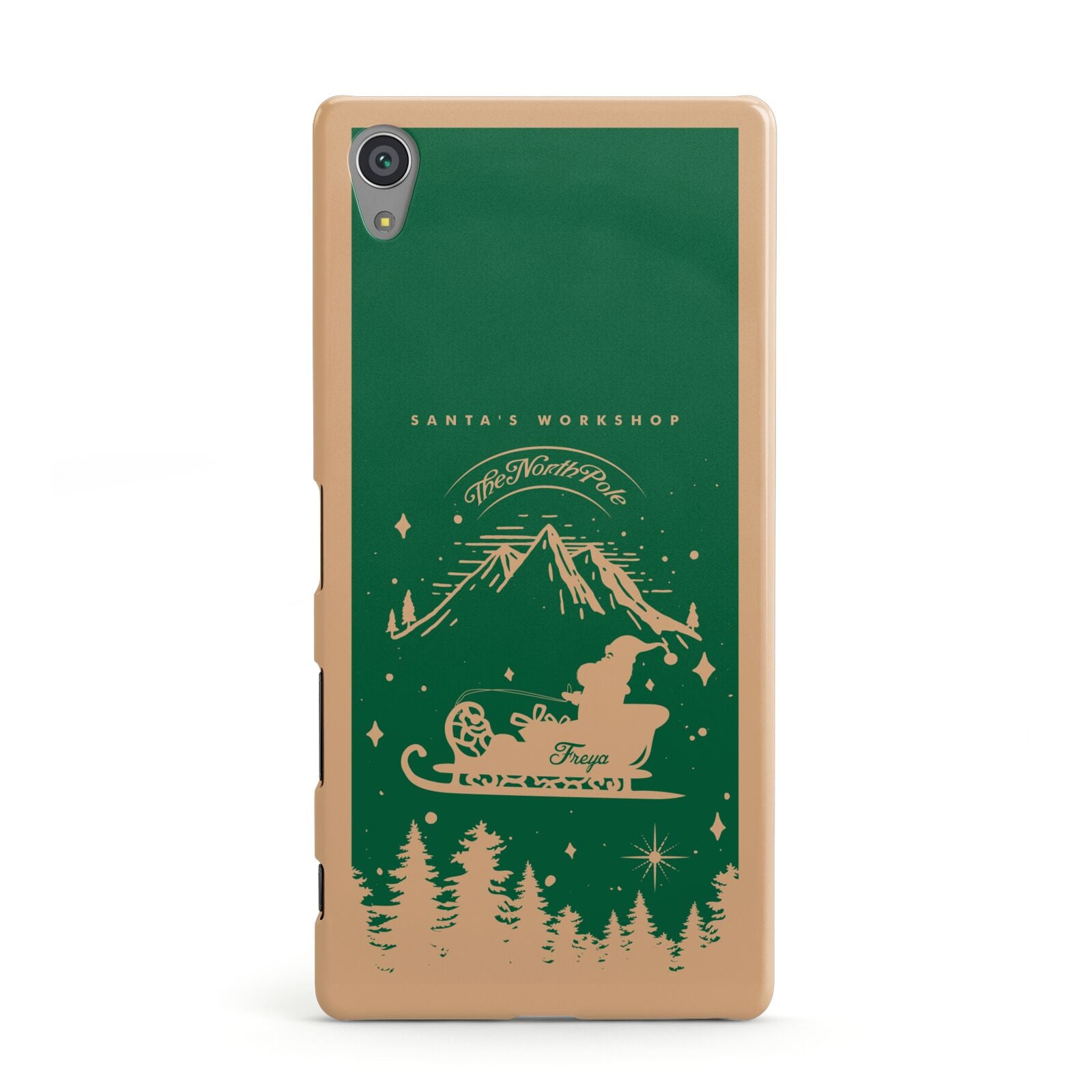 Green Personalised Santas Sleigh Sony Xperia Case