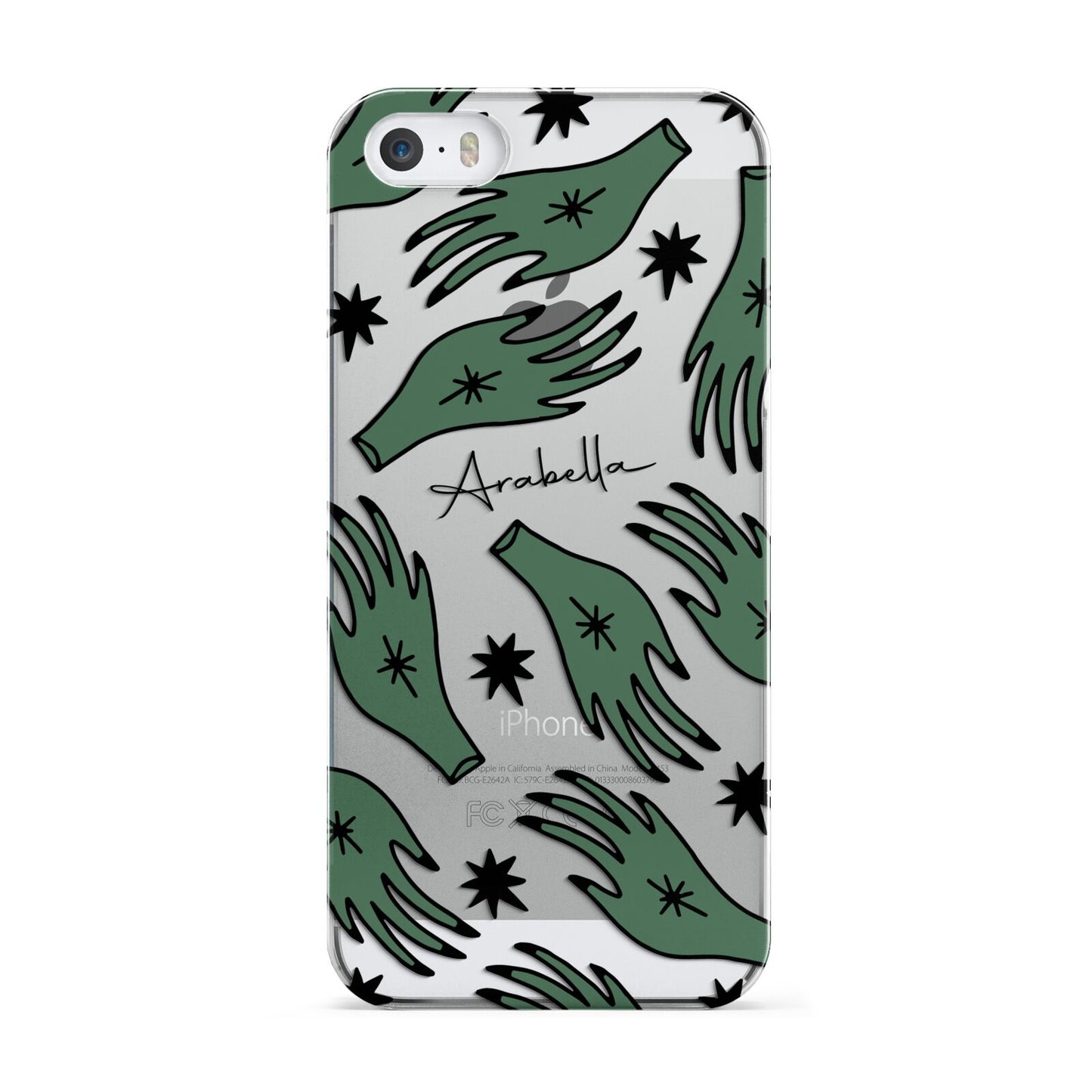 Green Star Hands Personalised Apple iPhone 5 Case