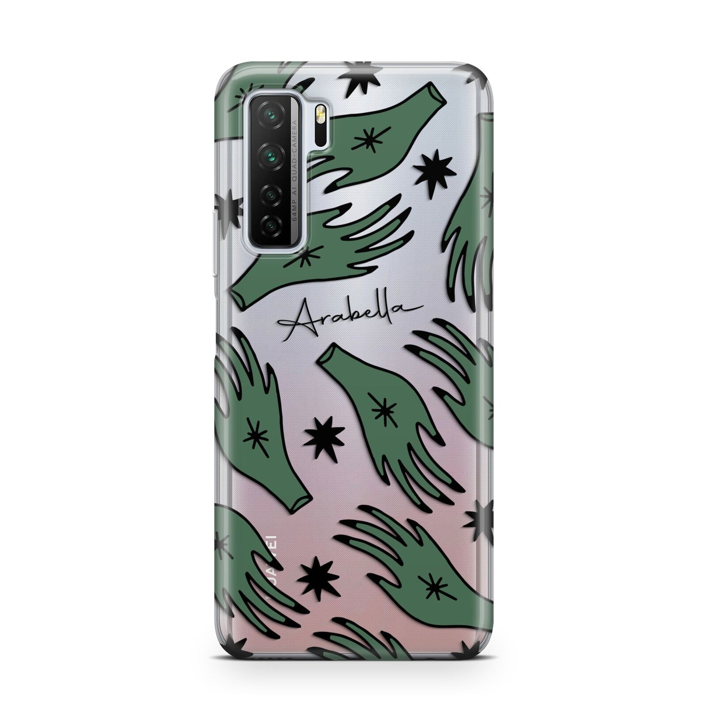 Green Star Hands Personalised Huawei P40 Lite 5G Phone Case