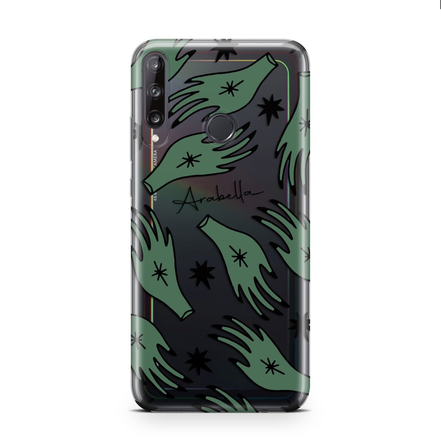 Green Star Hands Personalised Huawei P40 Lite E Phone Case