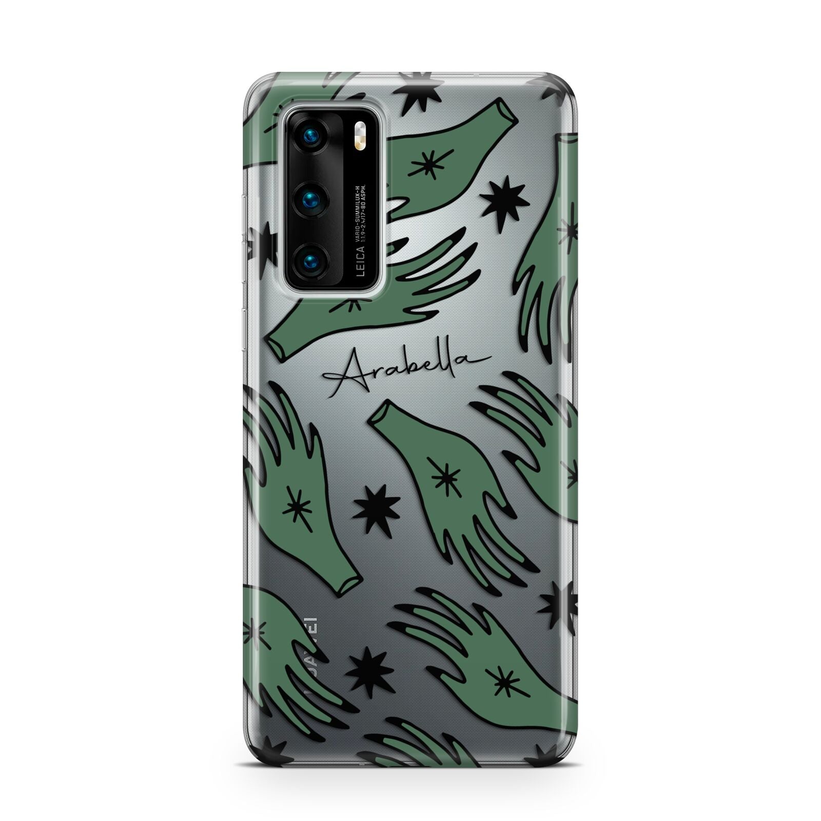 Green Star Hands Personalised Huawei P40 Phone Case