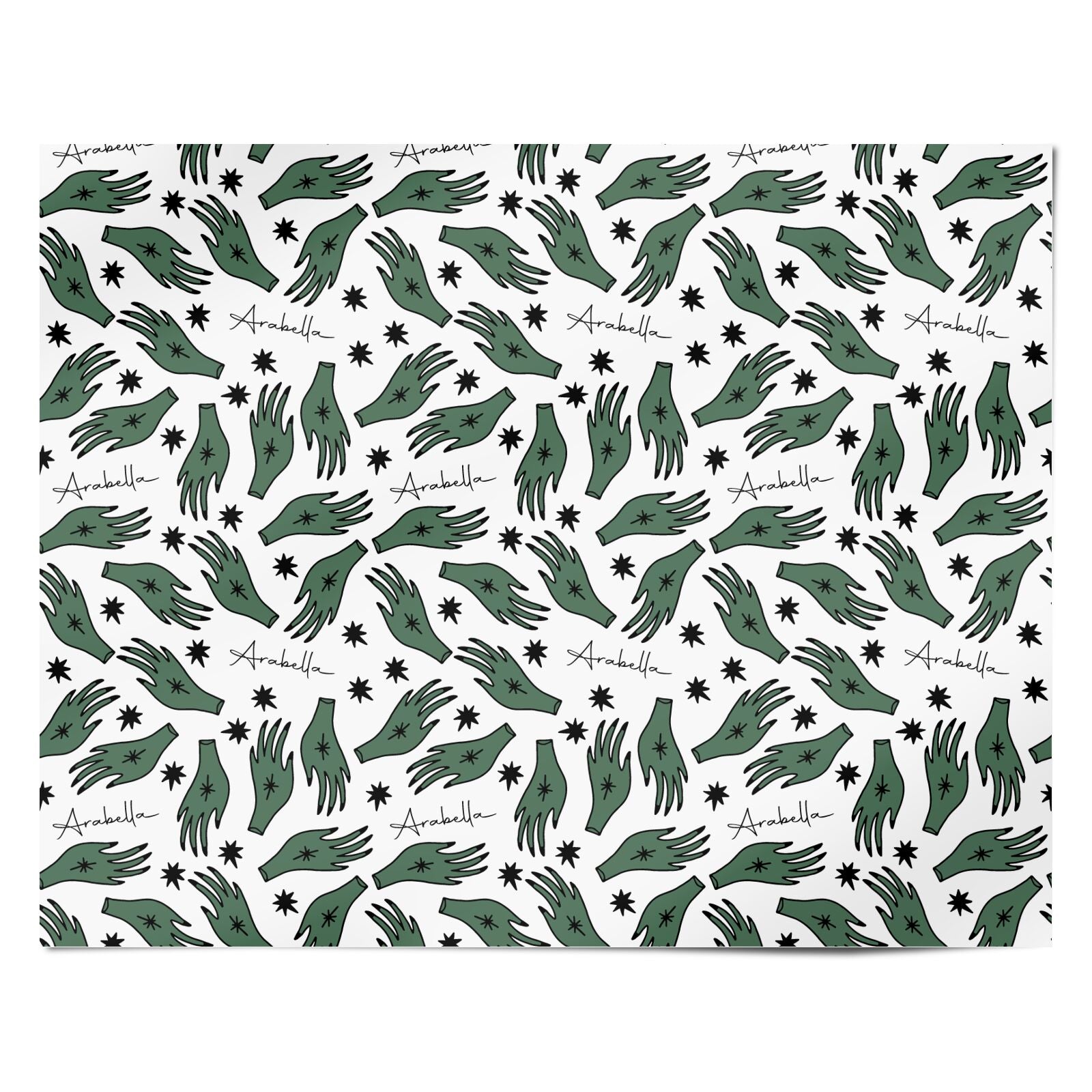 Green Star Hands Personalised Personalised Wrapping Paper Alternative