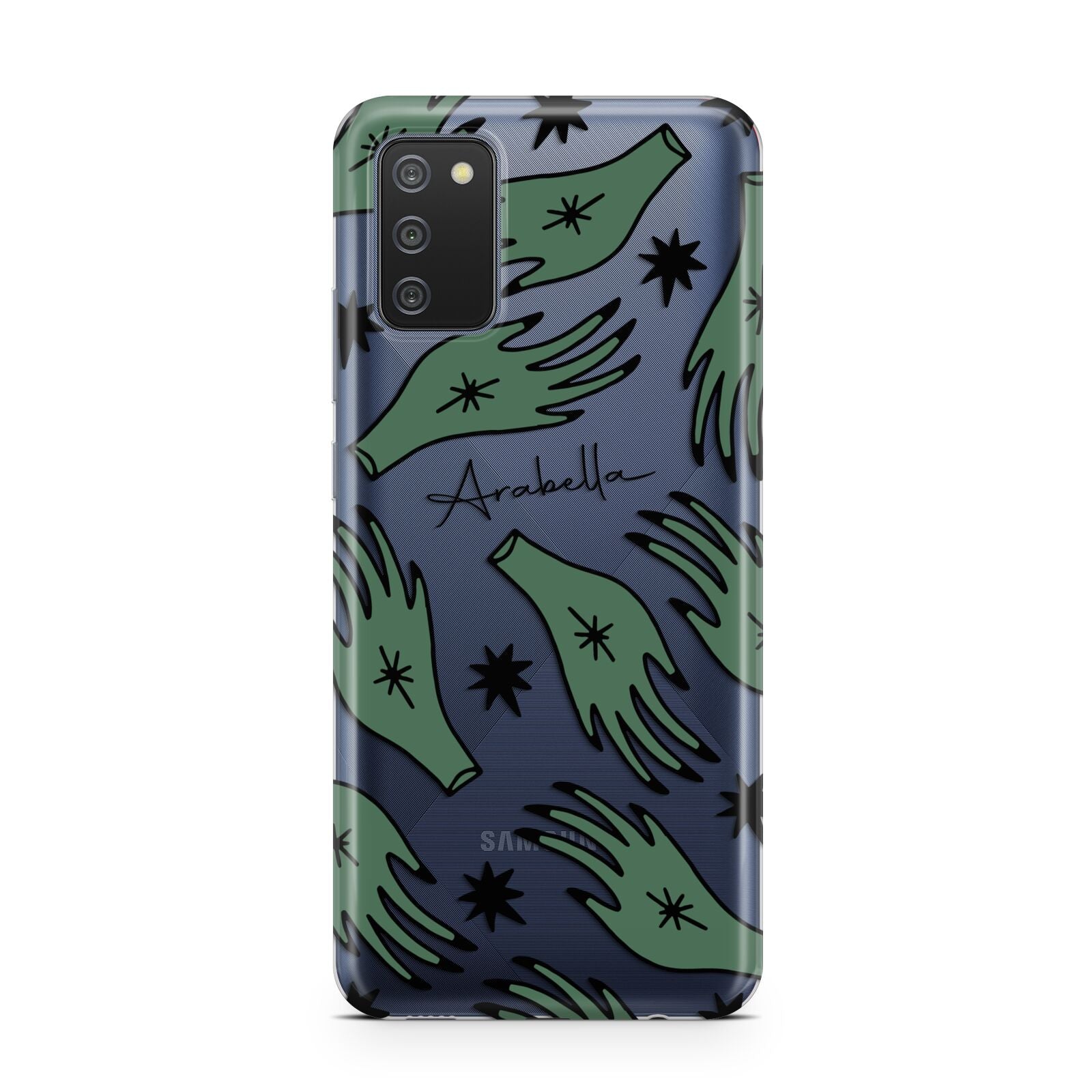 Green Star Hands Personalised Samsung A02s Case