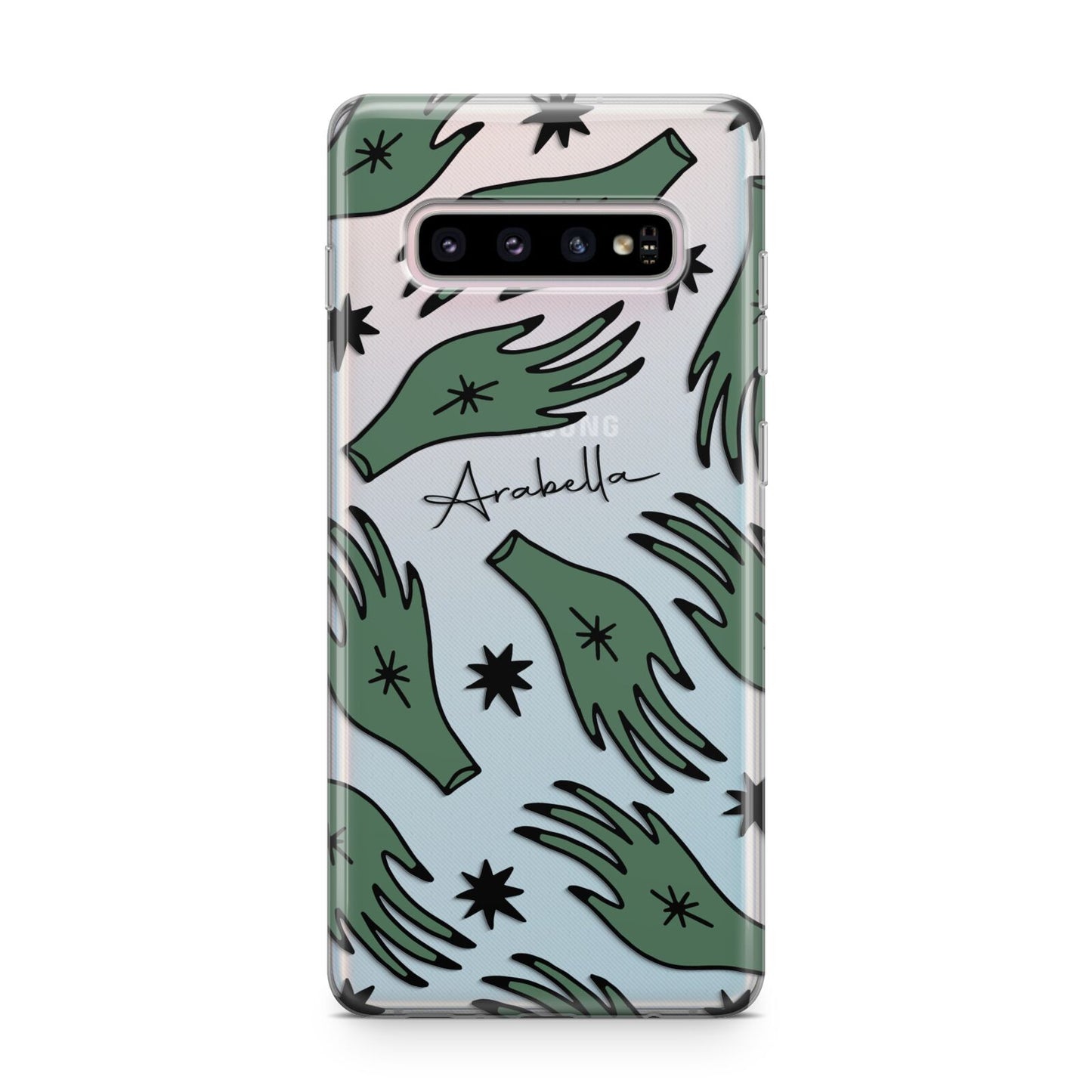 Green Star Hands Personalised Samsung Galaxy S10 Plus Case