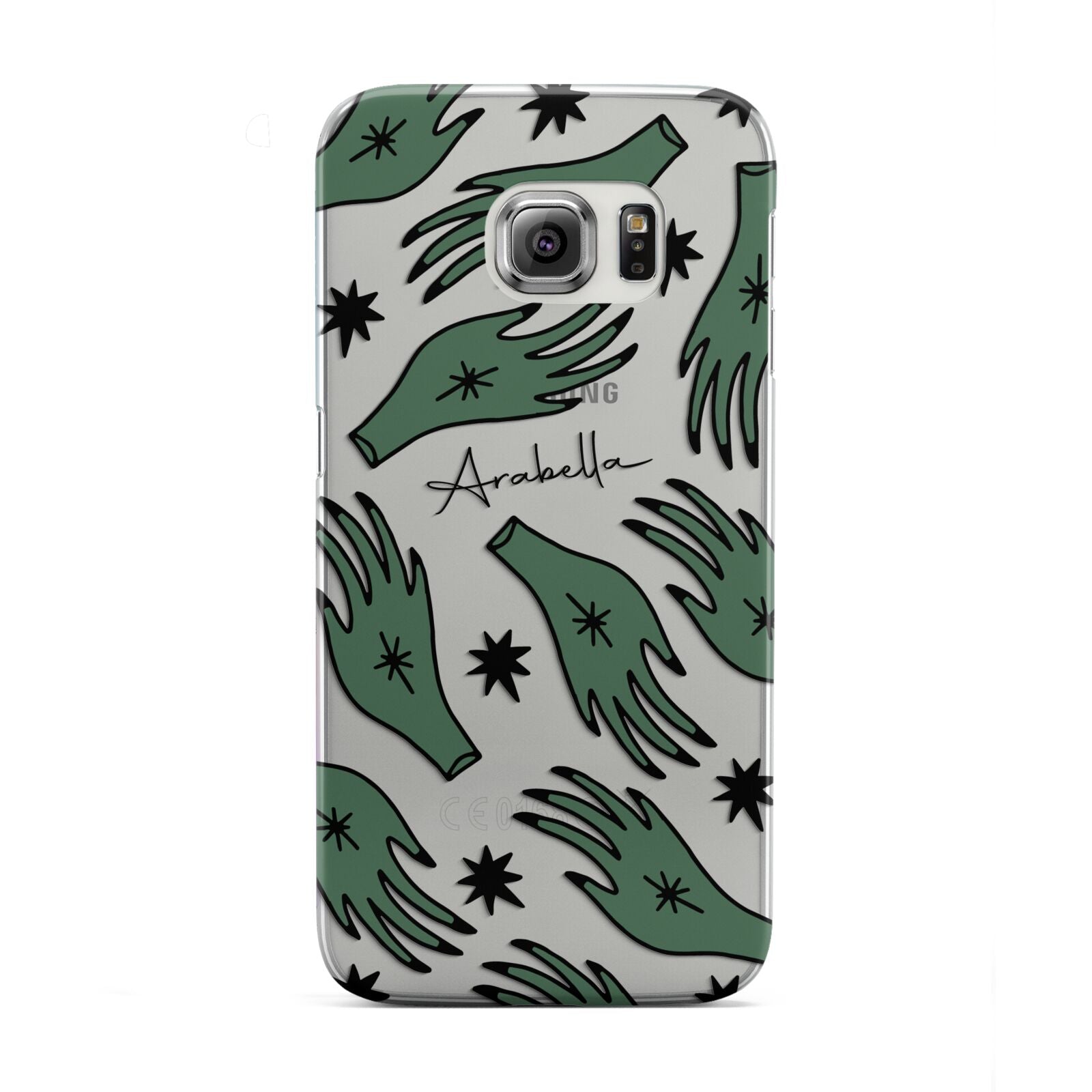 Green Star Hands Personalised Samsung Galaxy S6 Edge Case