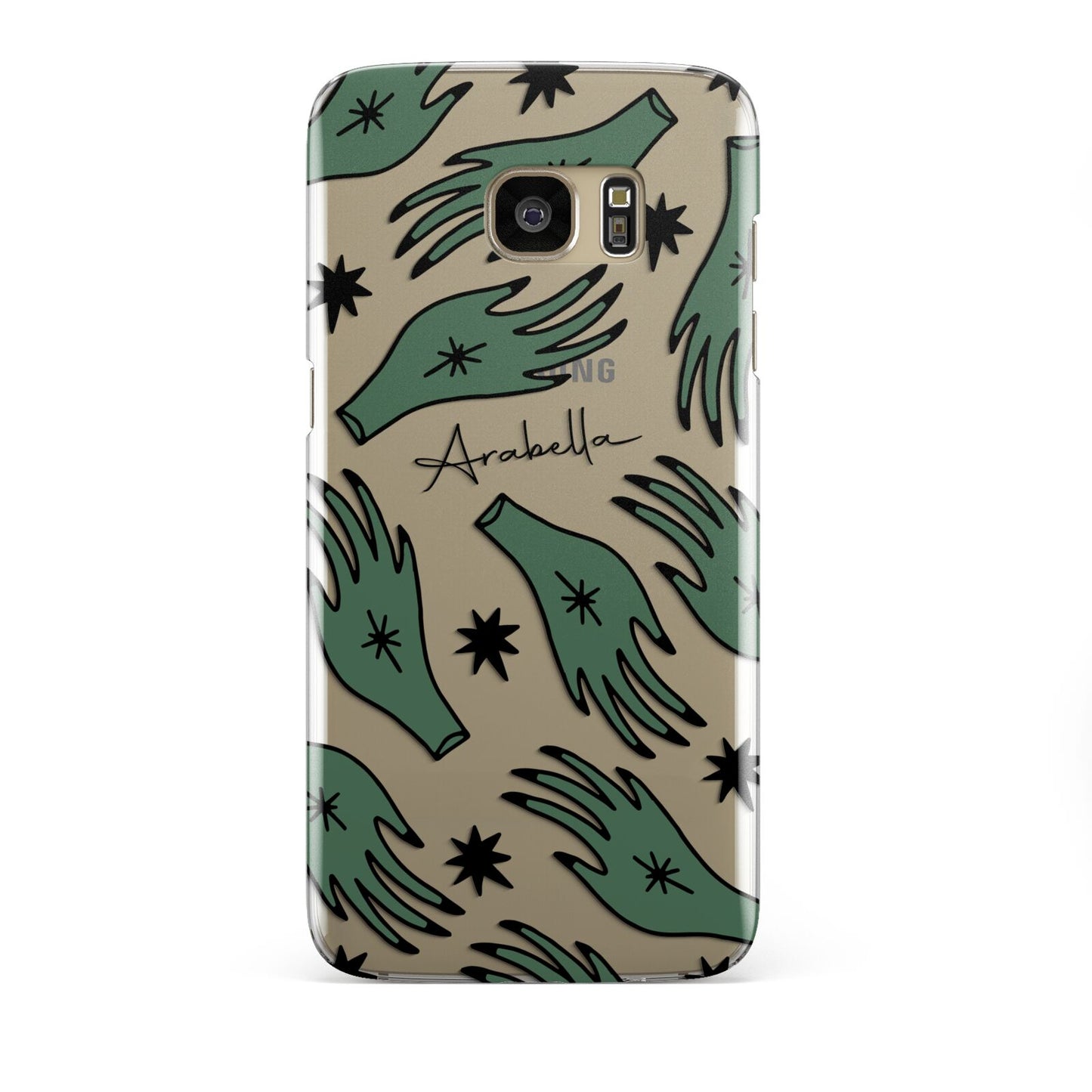 Green Star Hands Personalised Samsung Galaxy S7 Edge Case