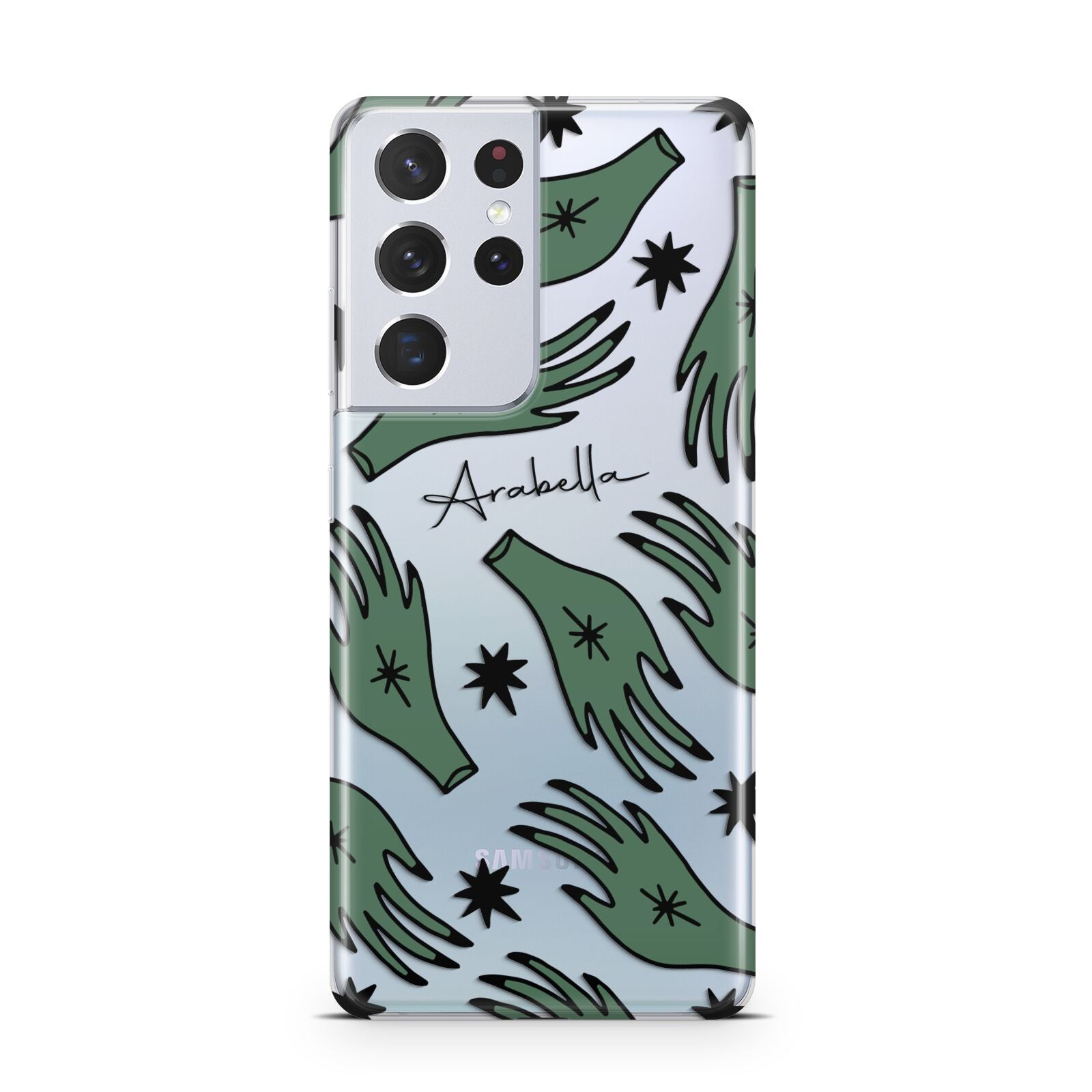 Green Star Hands Personalised Samsung S21 Ultra Case