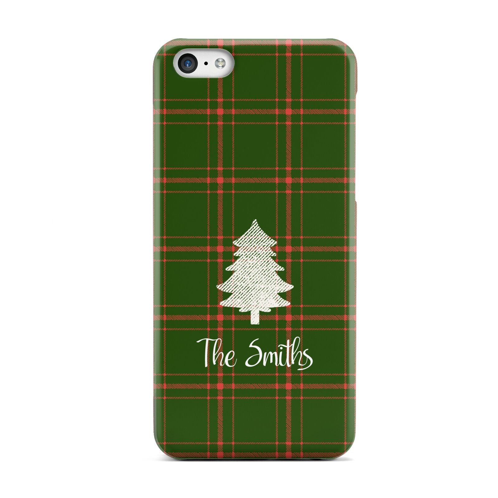 Green Tartan Christmas Tree Personalised Apple iPhone 5c Case