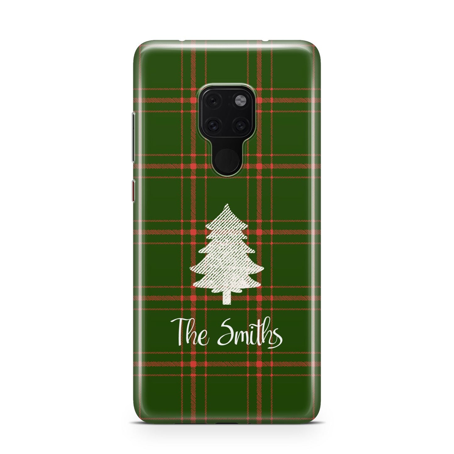 Green Tartan Christmas Tree Personalised Huawei Mate 20 Phone Case