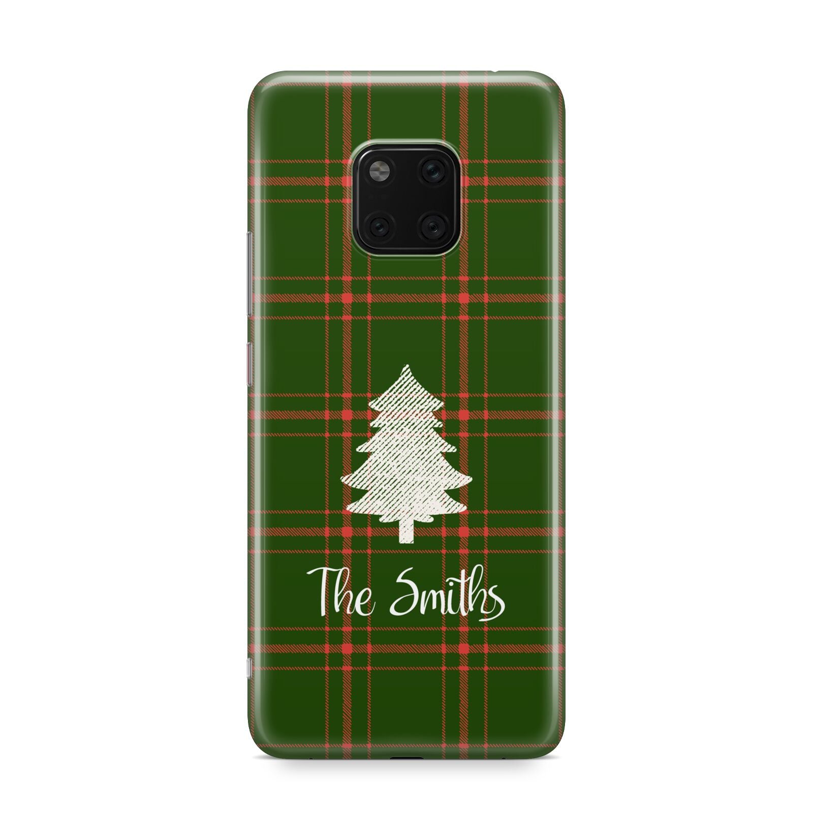 Green Tartan Christmas Tree Personalised Huawei Mate 20 Pro Phone Case