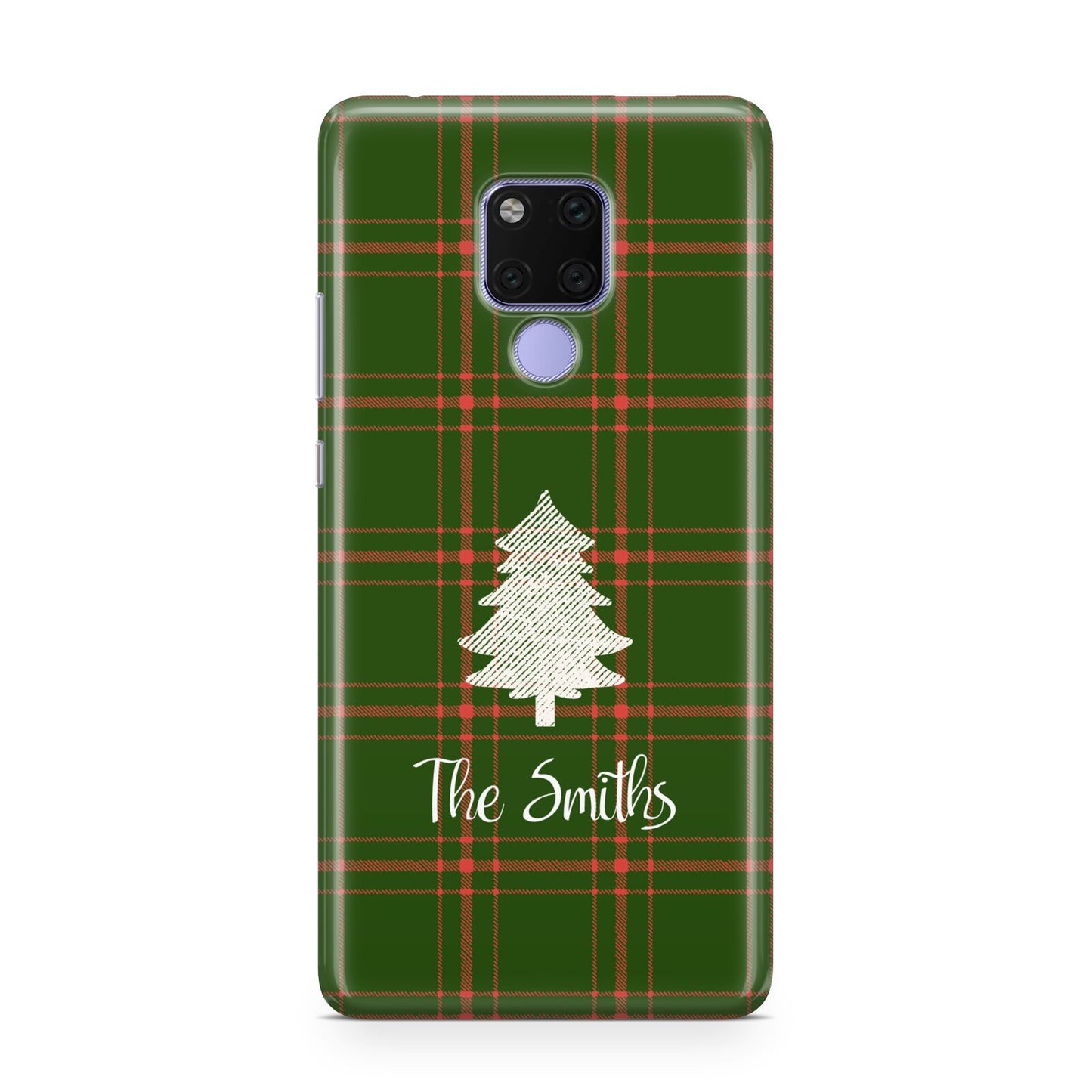 Green Tartan Christmas Tree Personalised Huawei Mate 20X Phone Case