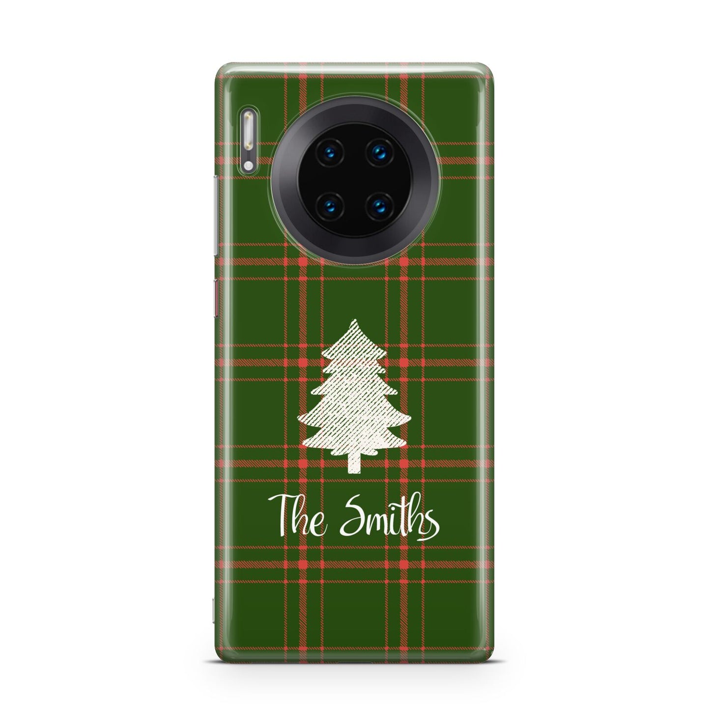 Green Tartan Christmas Tree Personalised Huawei Mate 30 Pro Phone Case