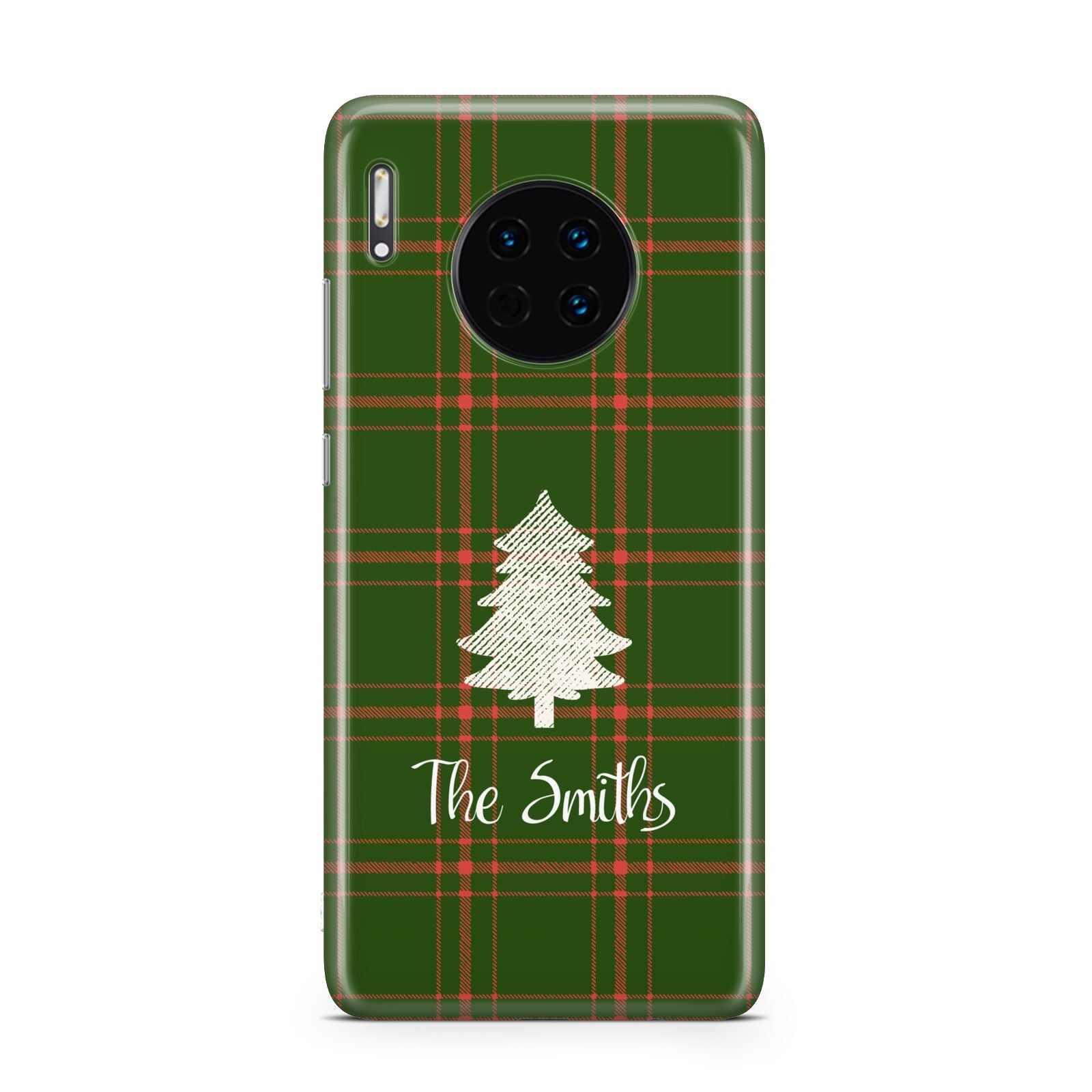 Green Tartan Christmas Tree Personalised Huawei Mate 30