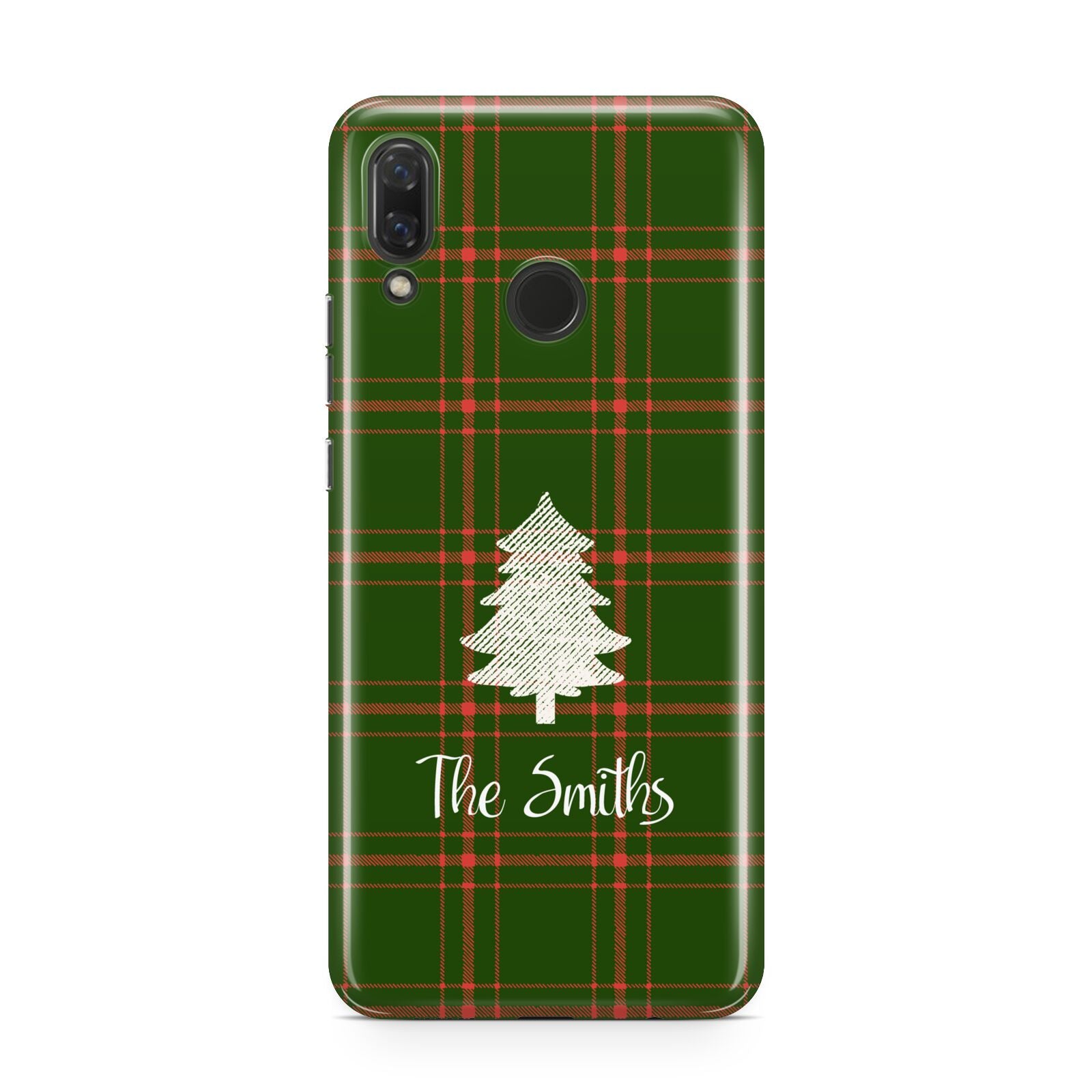 Green Tartan Christmas Tree Personalised Huawei Nova 3 Phone Case