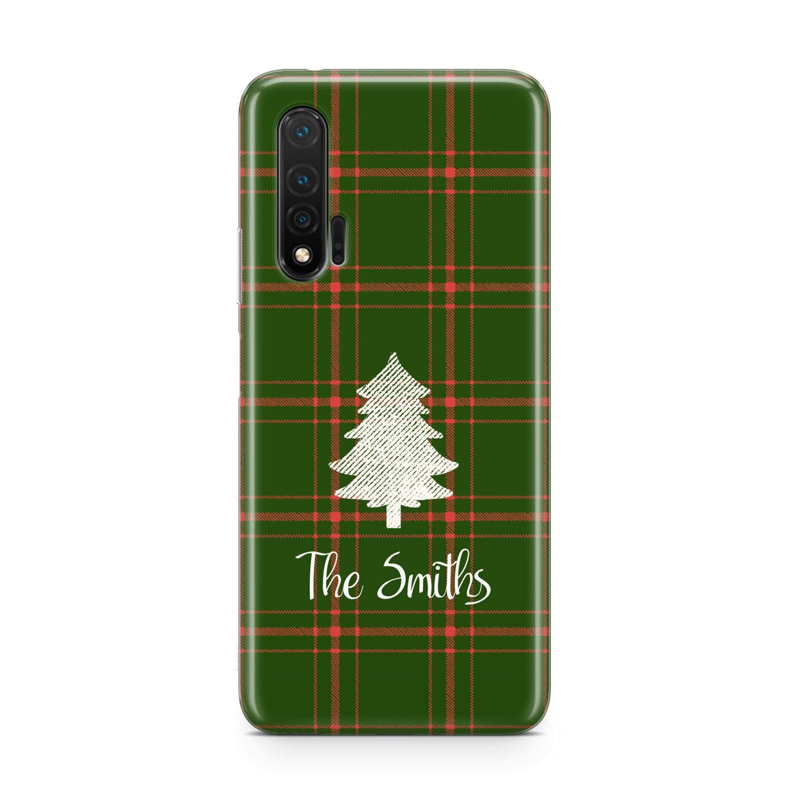 Green Tartan Christmas Tree Personalised Huawei Nova 6 Phone Case