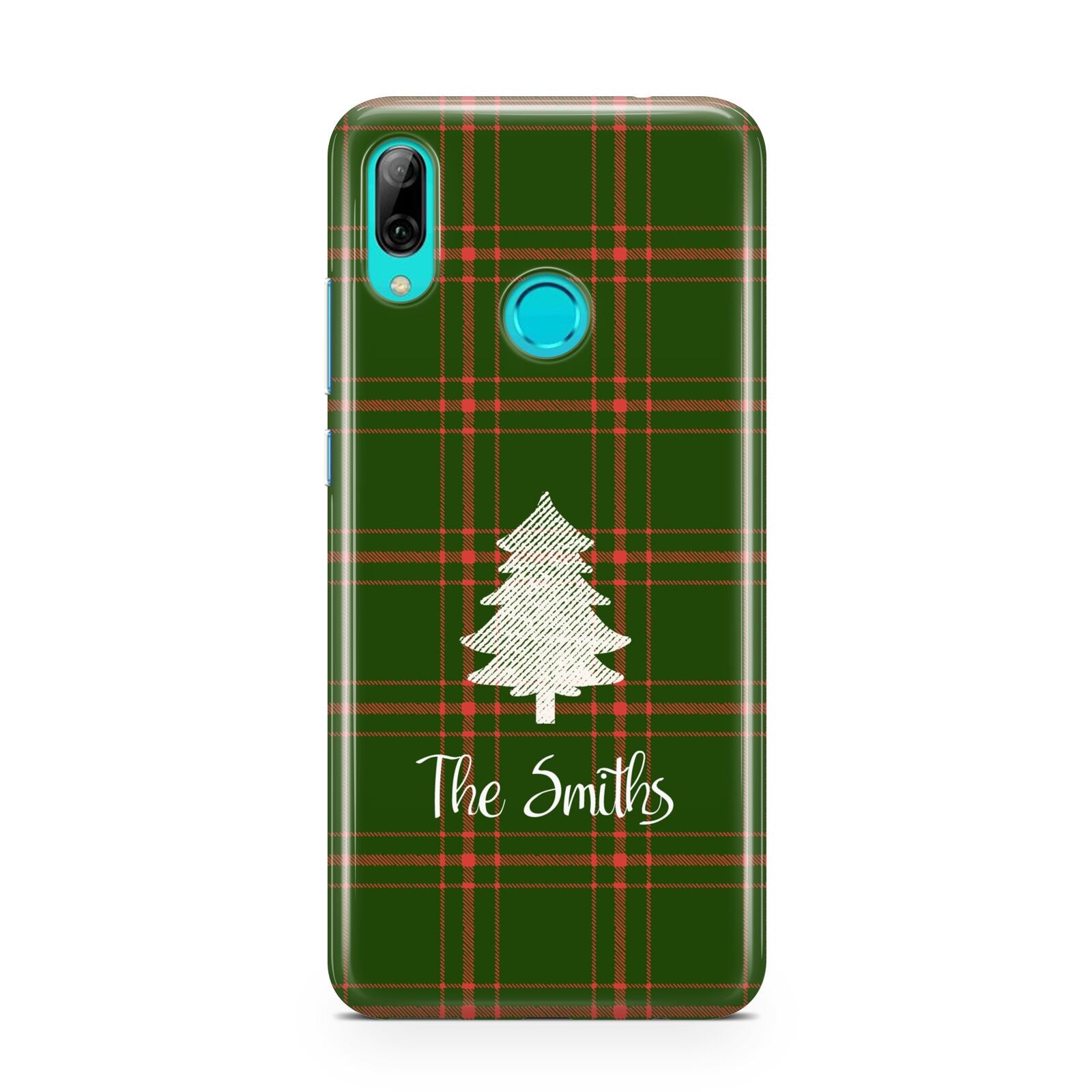 Green Tartan Christmas Tree Personalised Huawei P Smart 2019 Case