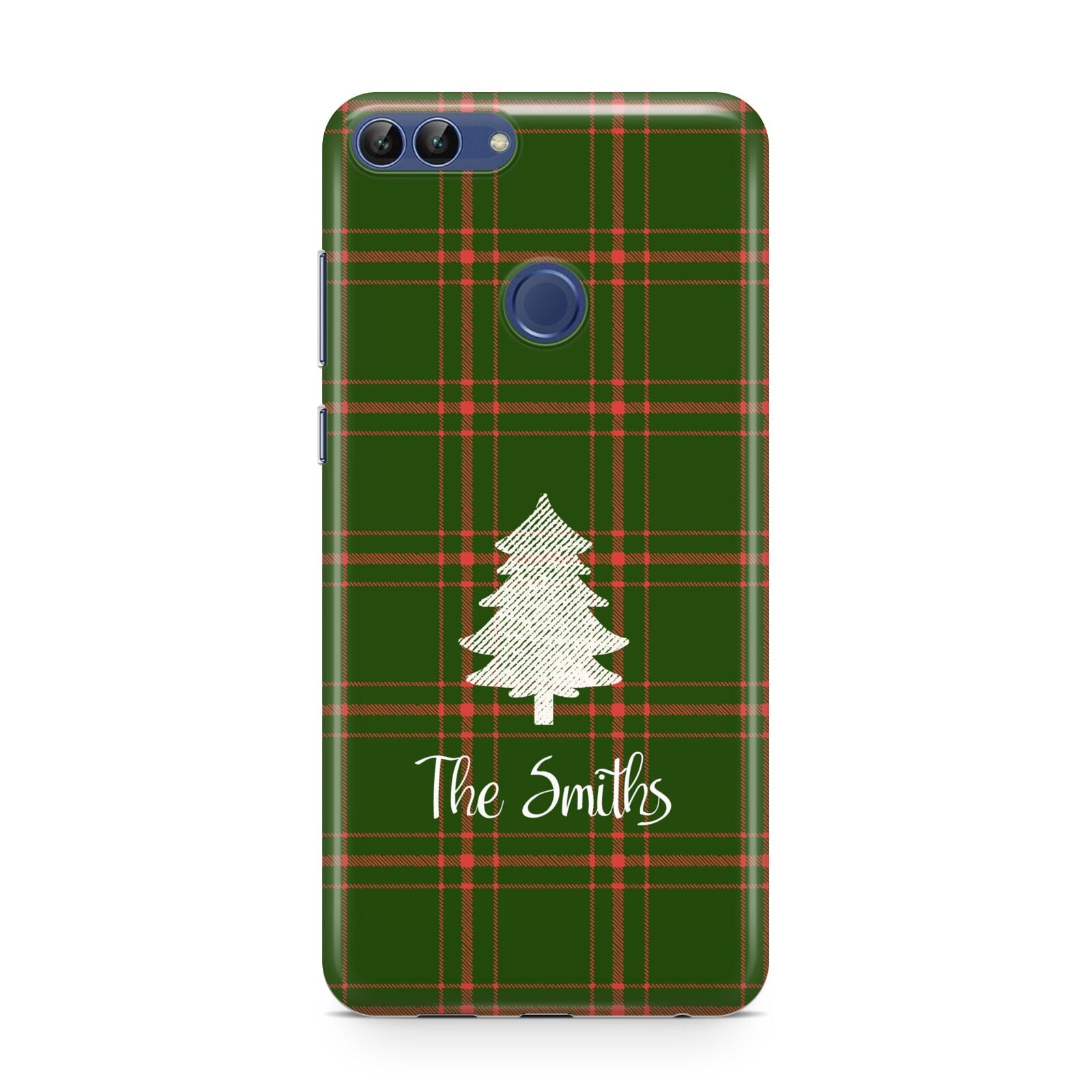 Green Tartan Christmas Tree Personalised Huawei P Smart Case