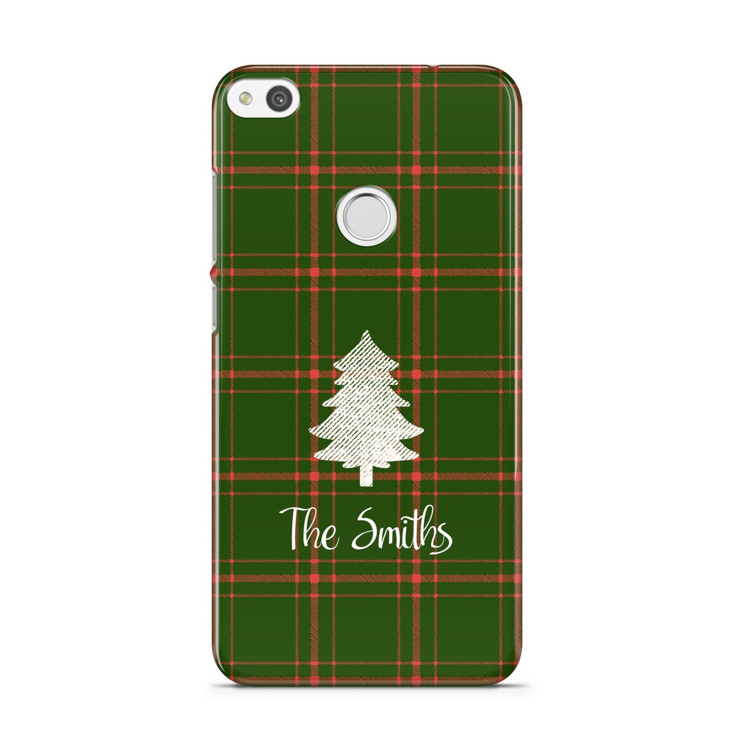 Green Tartan Christmas Tree Personalised Huawei P8 Lite Case