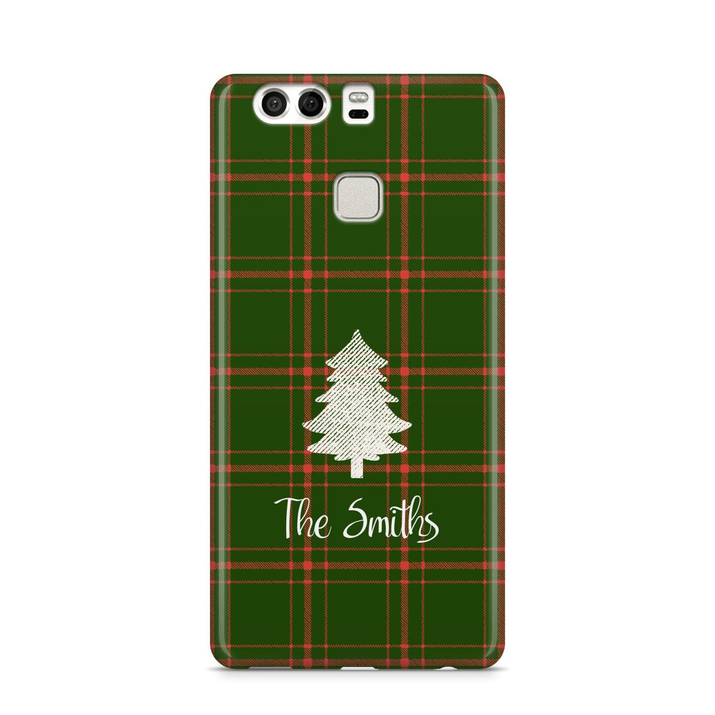 Green Tartan Christmas Tree Personalised Huawei P9 Case