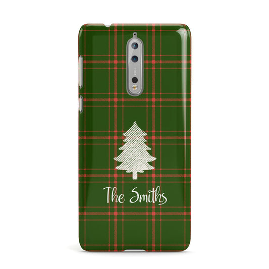 Green Tartan Christmas Tree Personalised Nokia Case