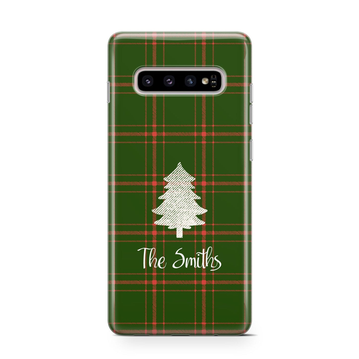 Green Tartan Christmas Tree Personalised Protective Samsung Galaxy Case