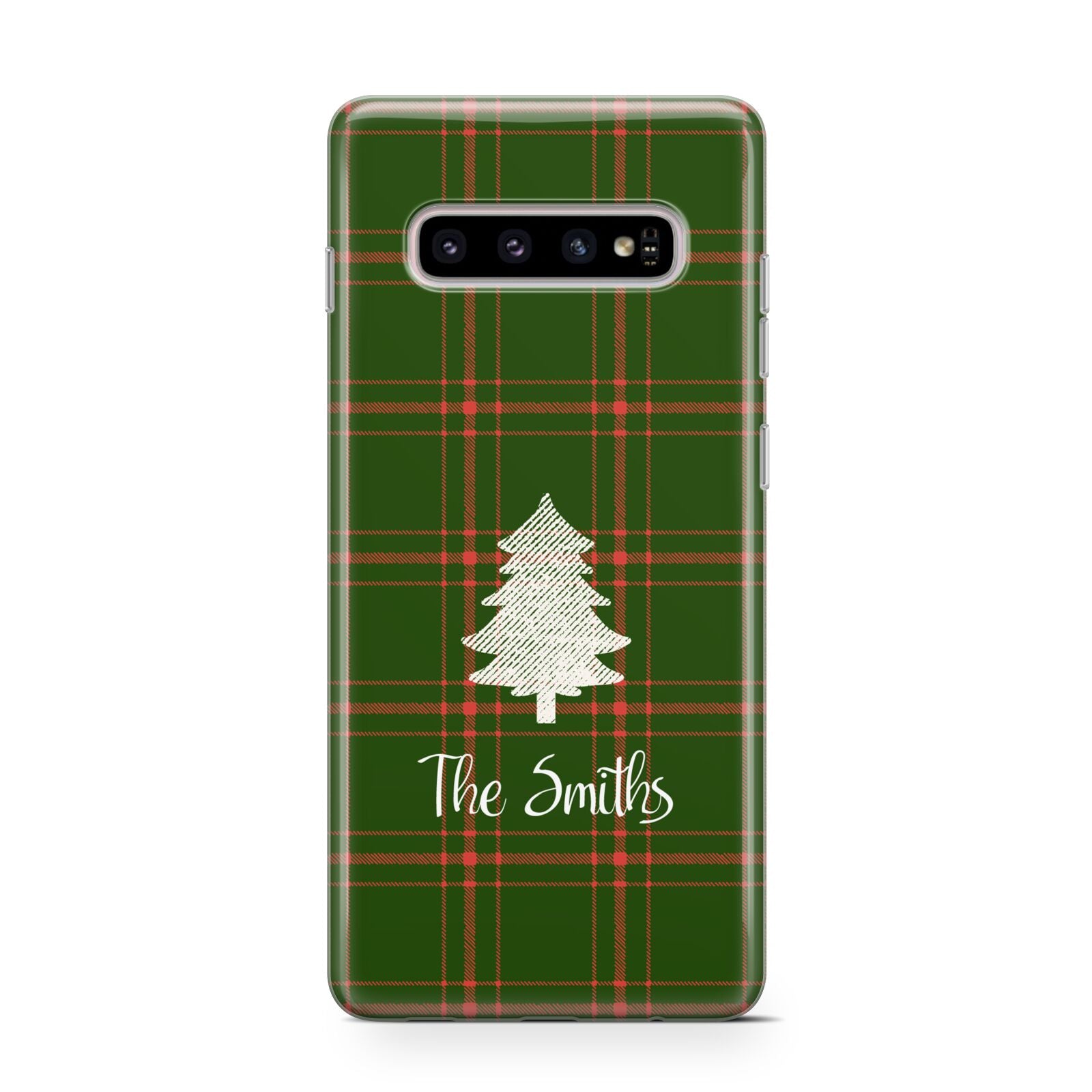 Green Tartan Christmas Tree Personalised Protective Samsung Galaxy Case