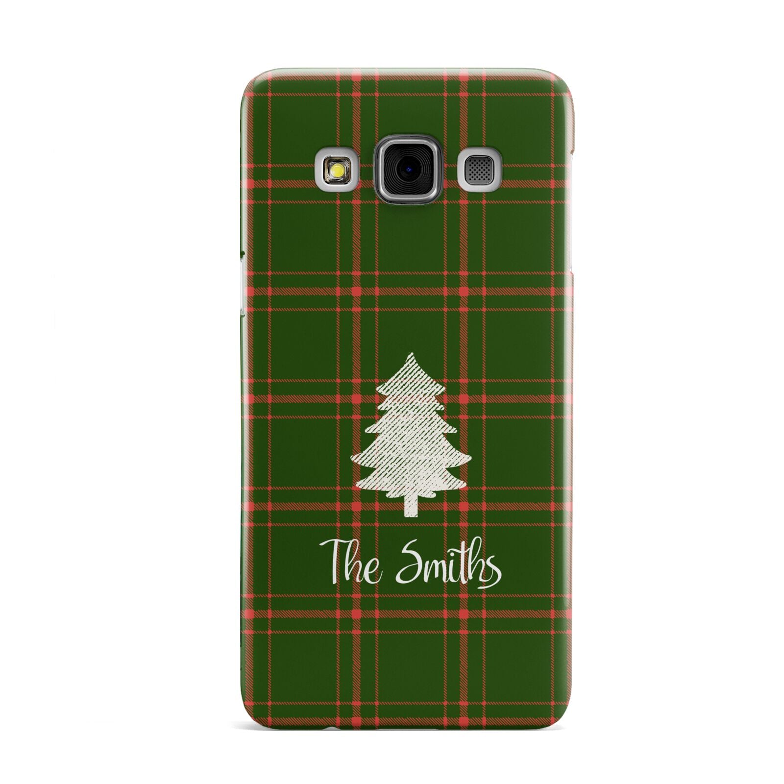 Green Tartan Christmas Tree Personalised Samsung Galaxy A3 Case