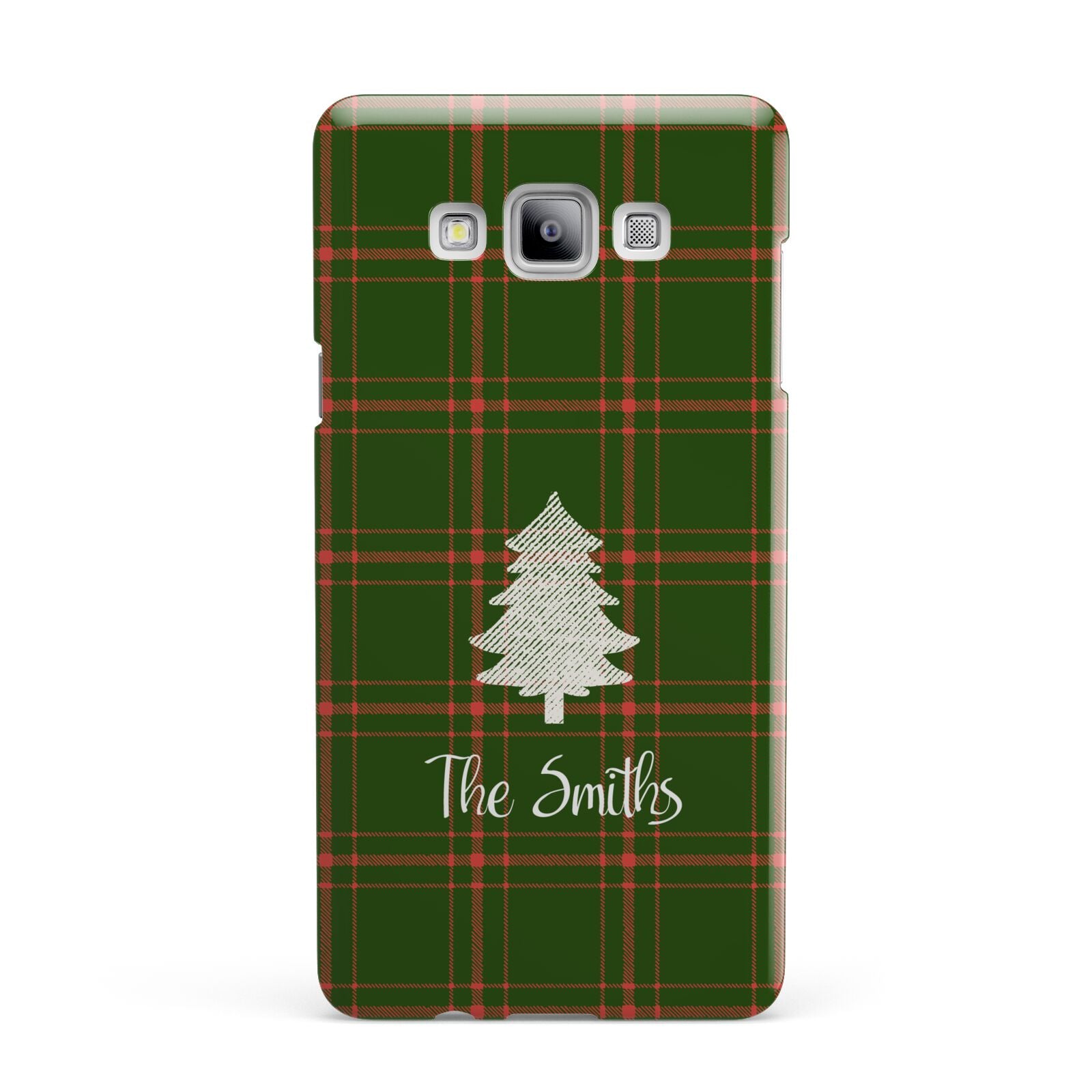 Green Tartan Christmas Tree Personalised Samsung Galaxy A7 2015 Case